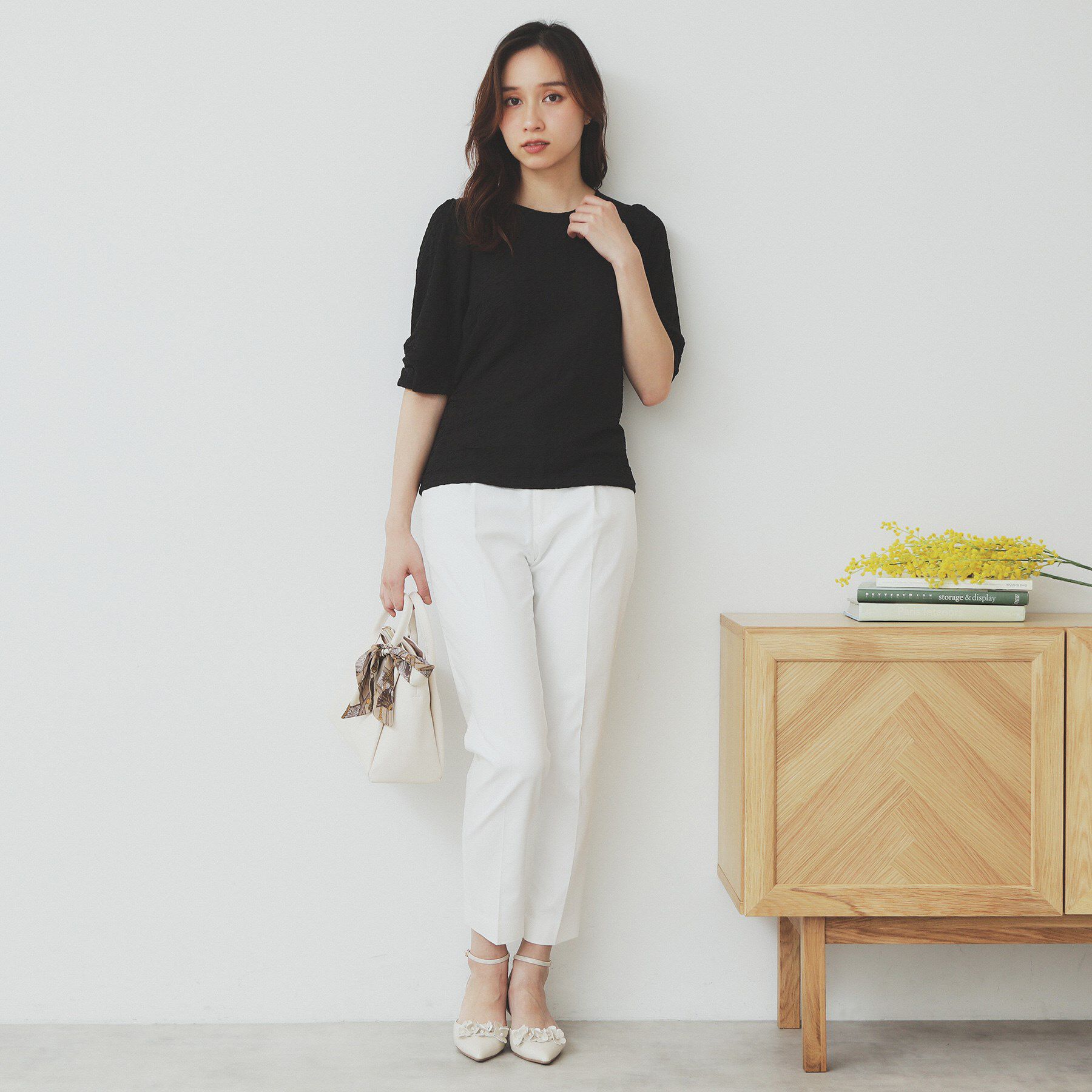 index「シボジャカードタックギャザートップス【洗濯機洗い可】」|Tシャツ・カットソー|