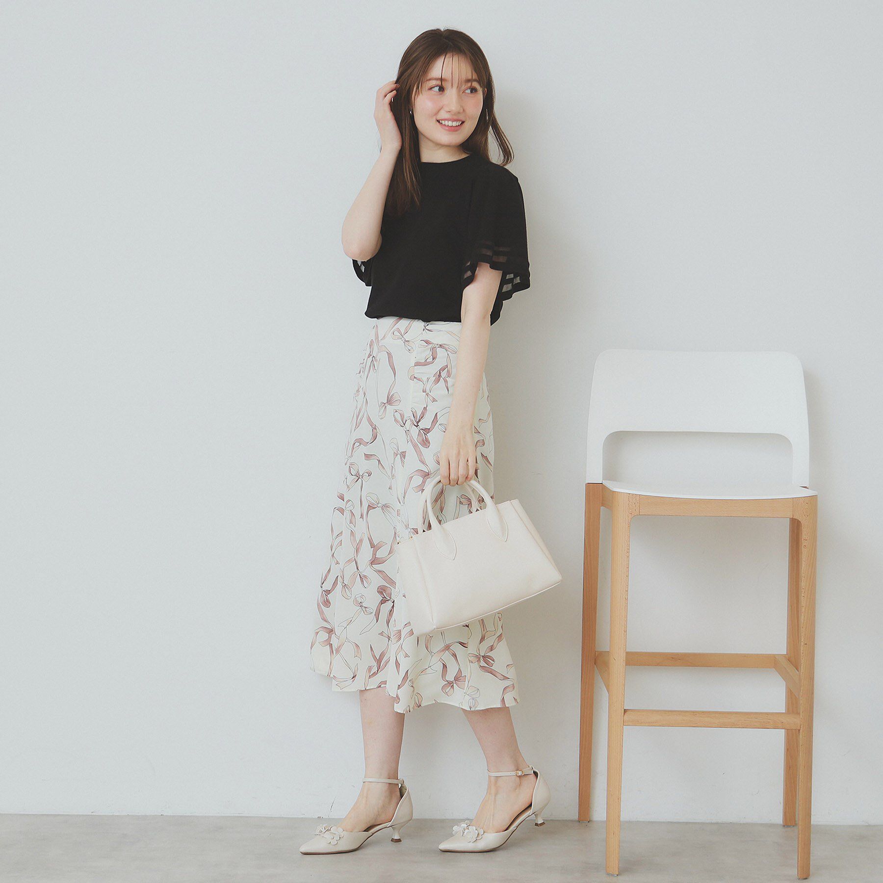 index「フレアスリーブニット/オーガニックコットン混【UV/洗濯機洗い可】」|ニット・セーター|