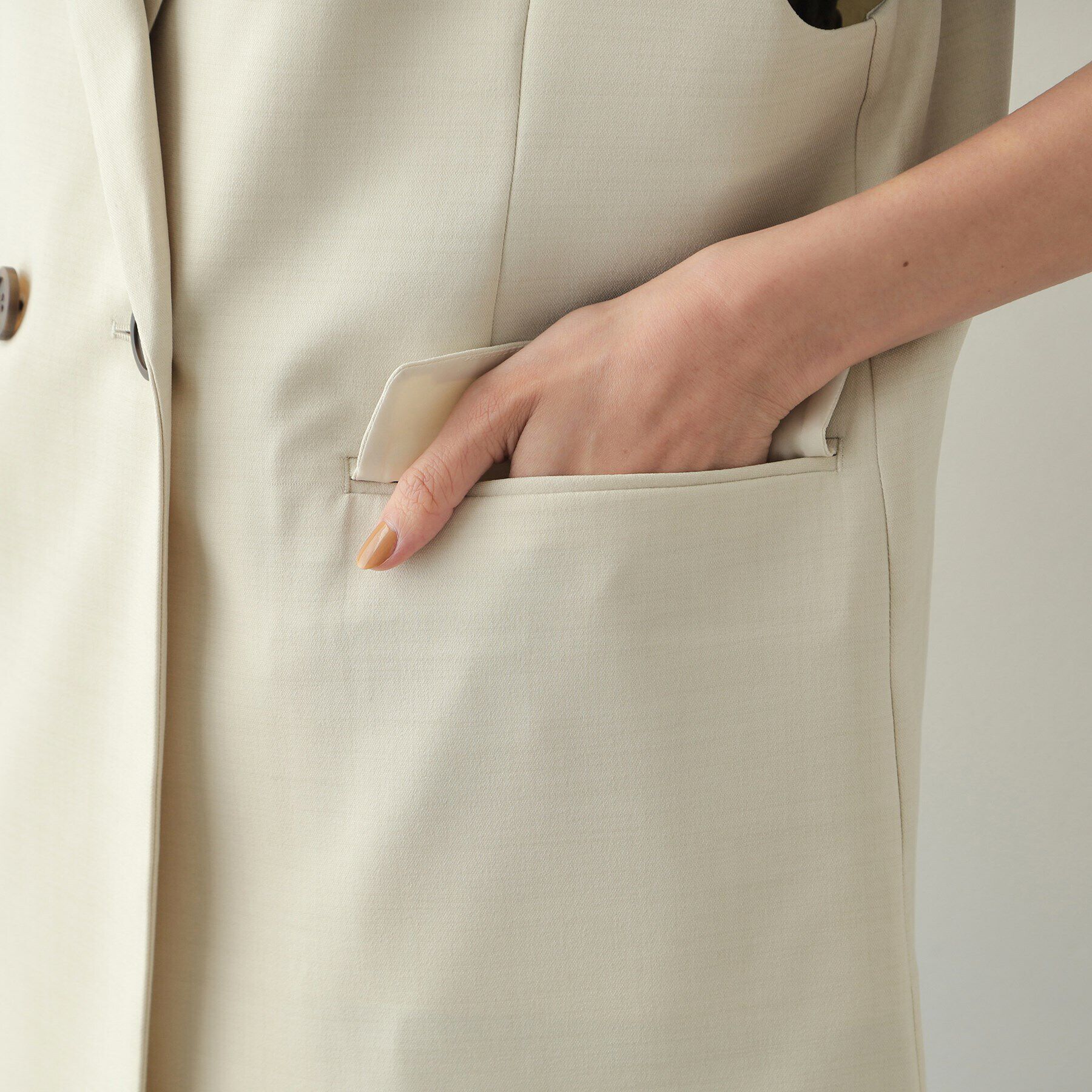 OPAQUE.CLIP「《美人百花掲載》テーラードダブルジレ【洗濯機洗い可】」|ベスト・ジレ|