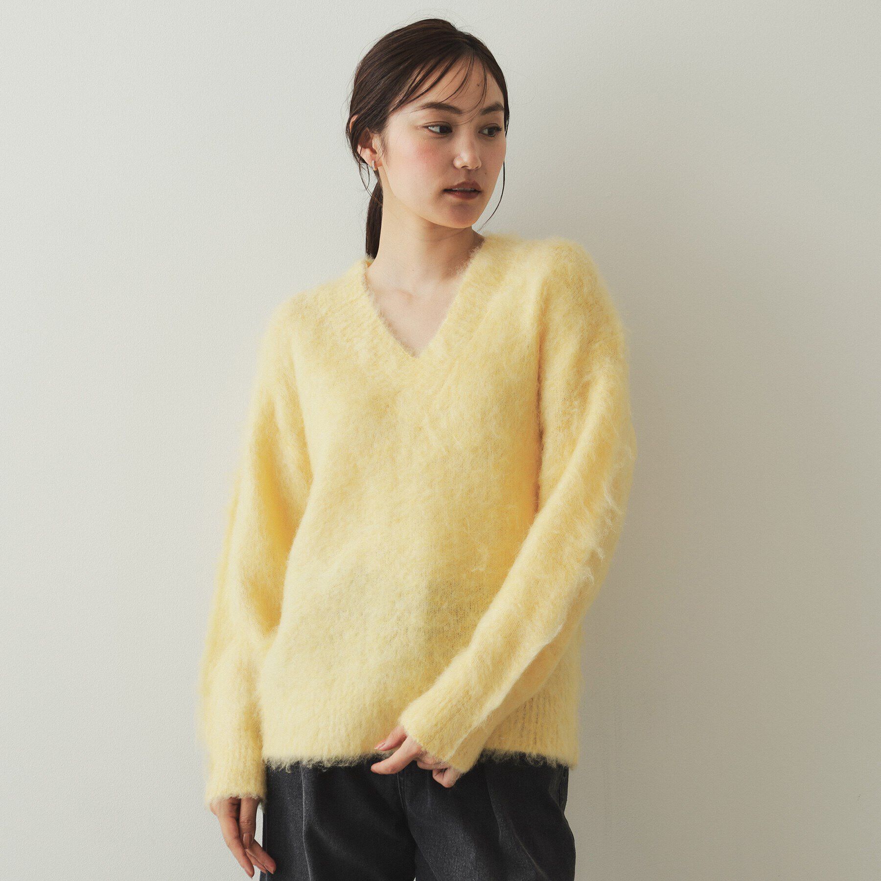 OPAQUE.CLIP「アルパカ混Vネックニット【洗える】」|ニット・セーター|
