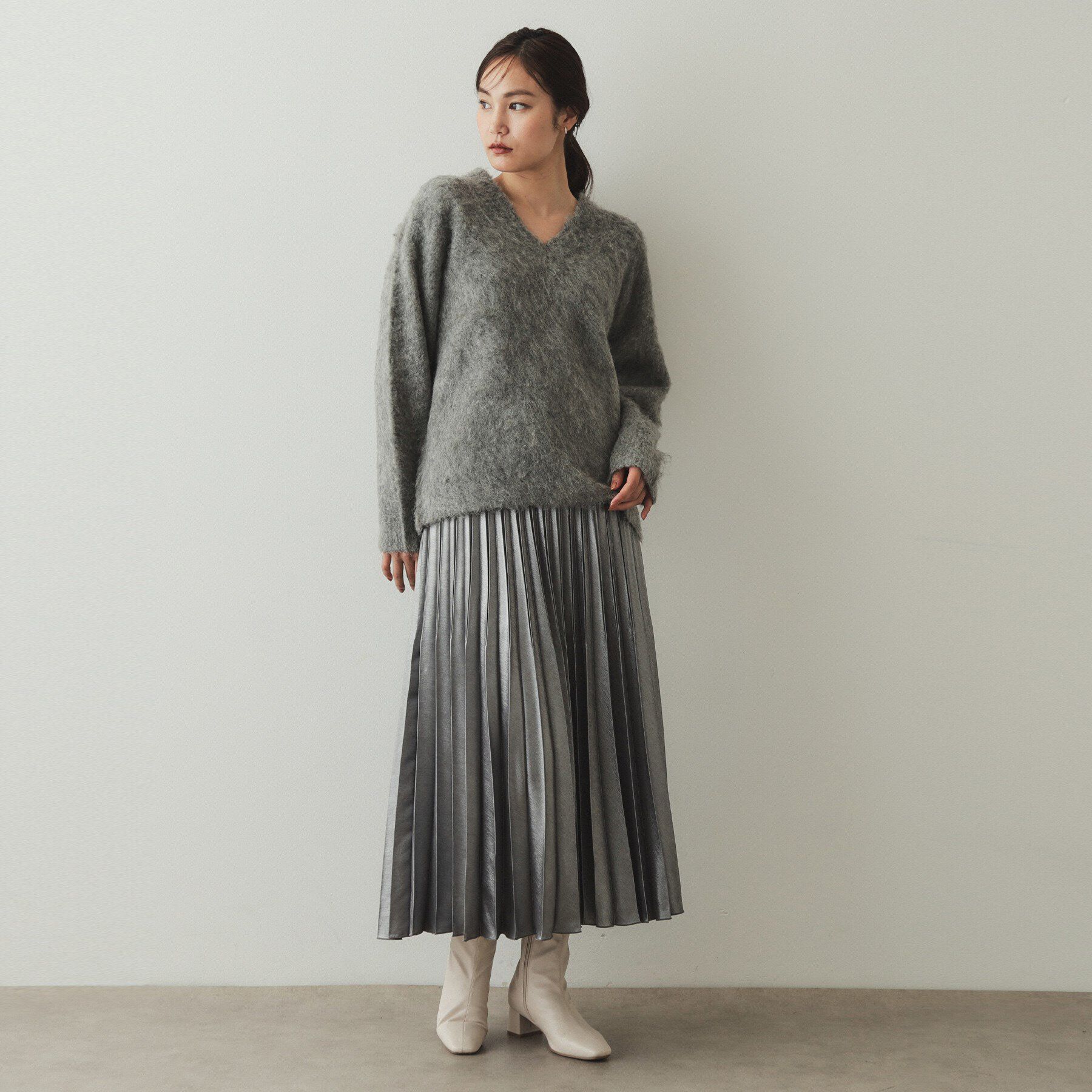 OPAQUE.CLIP「アルパカ混Vネックニット【洗える】」|ニット・セーター|