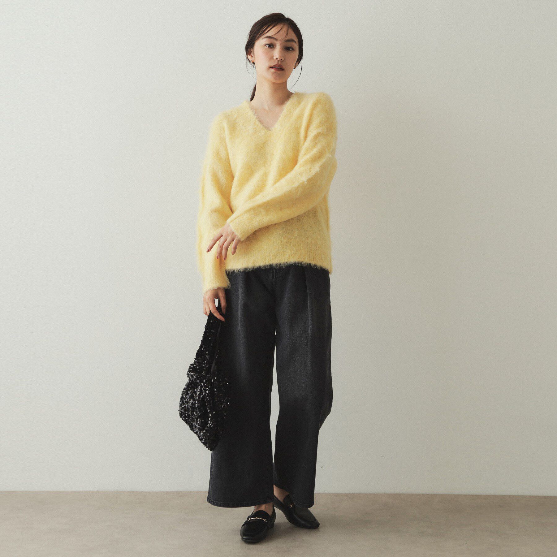 OPAQUE.CLIP「アルパカ混Vネックニット【洗える】」|ニット・セーター|