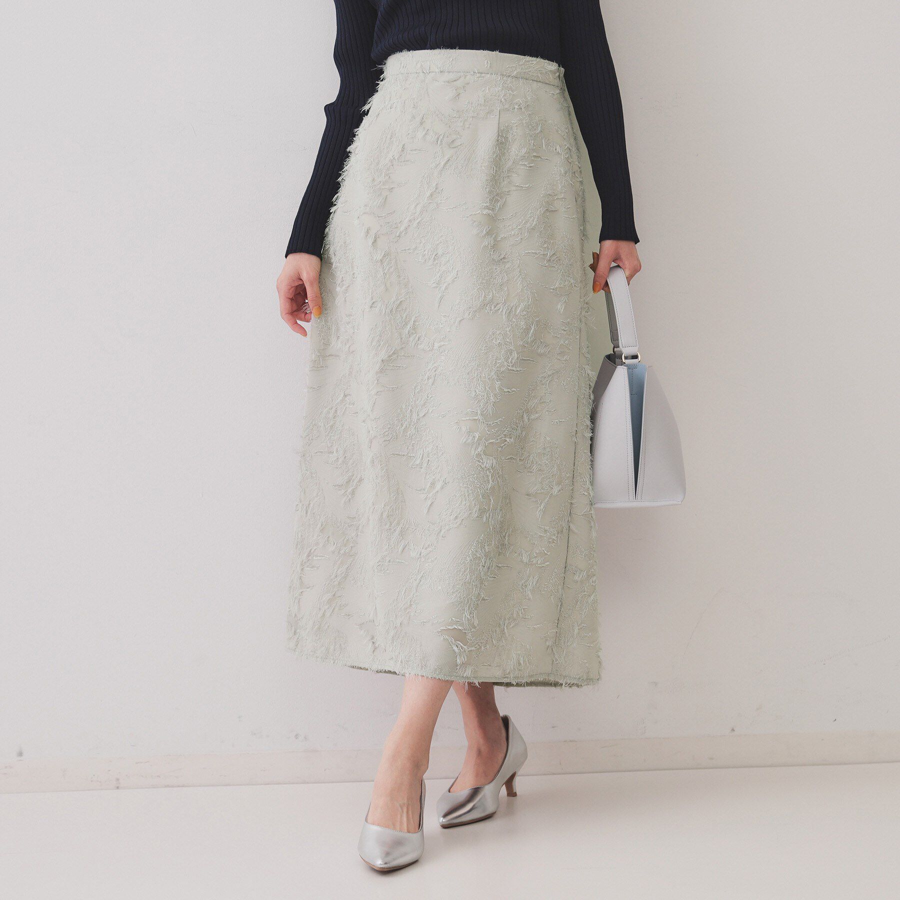 OPAQUE.CLIP「フリンジジャーカードナロースカート【洗える】」|スカート|