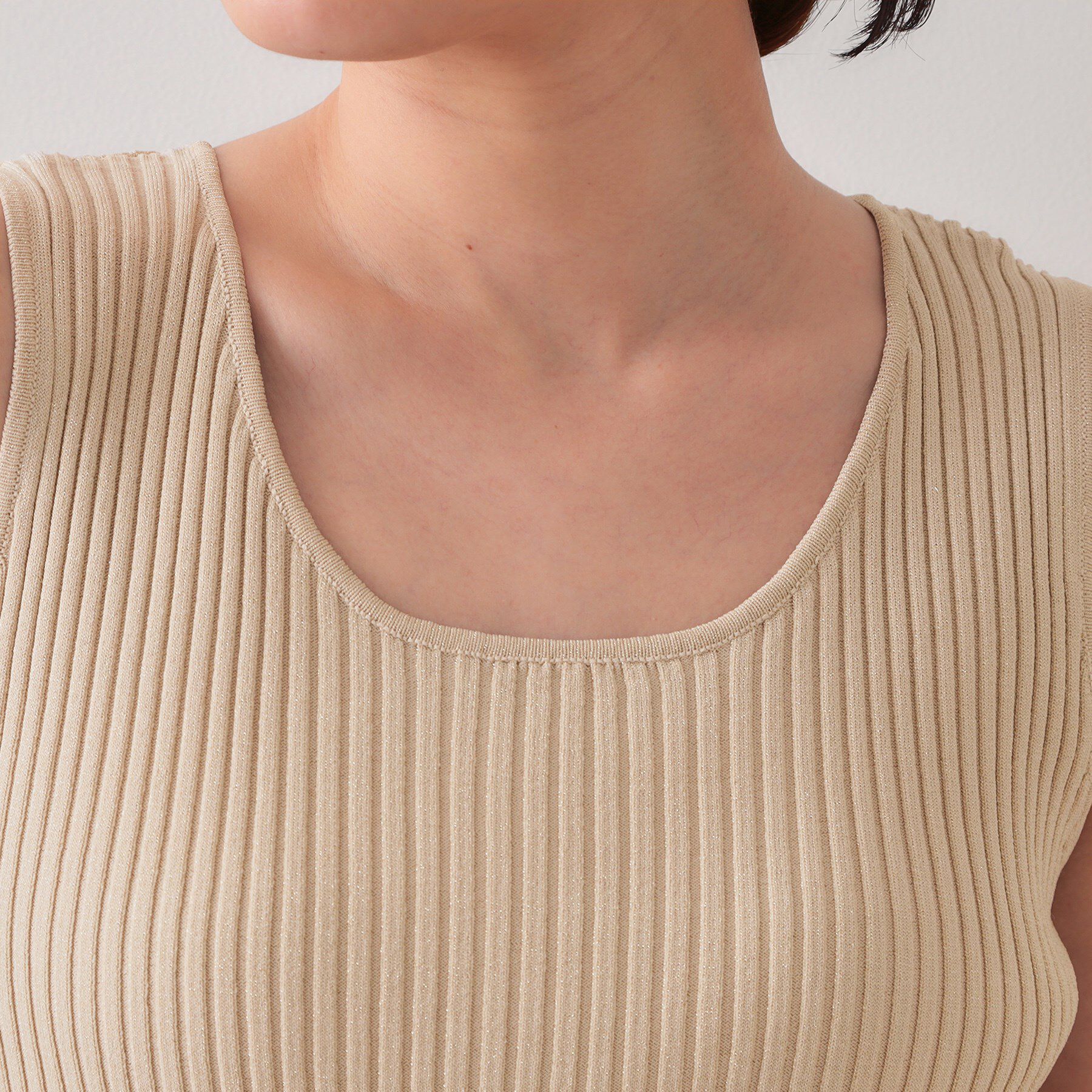 OPAQUE.CLIP「ラメニットタンクトップ【洗濯機洗い可／抗ピル】」|キャミソール|