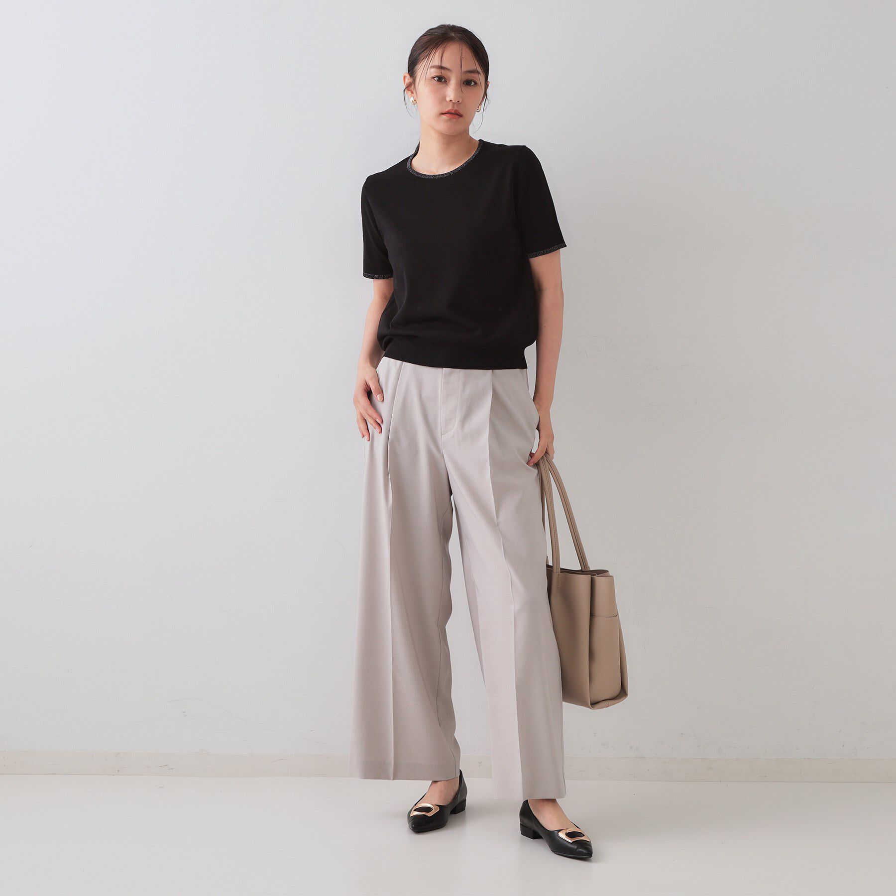 OPAQUE.CLIP「配色ラメニット/アンサンブル対応【洗濯機洗い可/抗ピル】」|ニット・セーター|