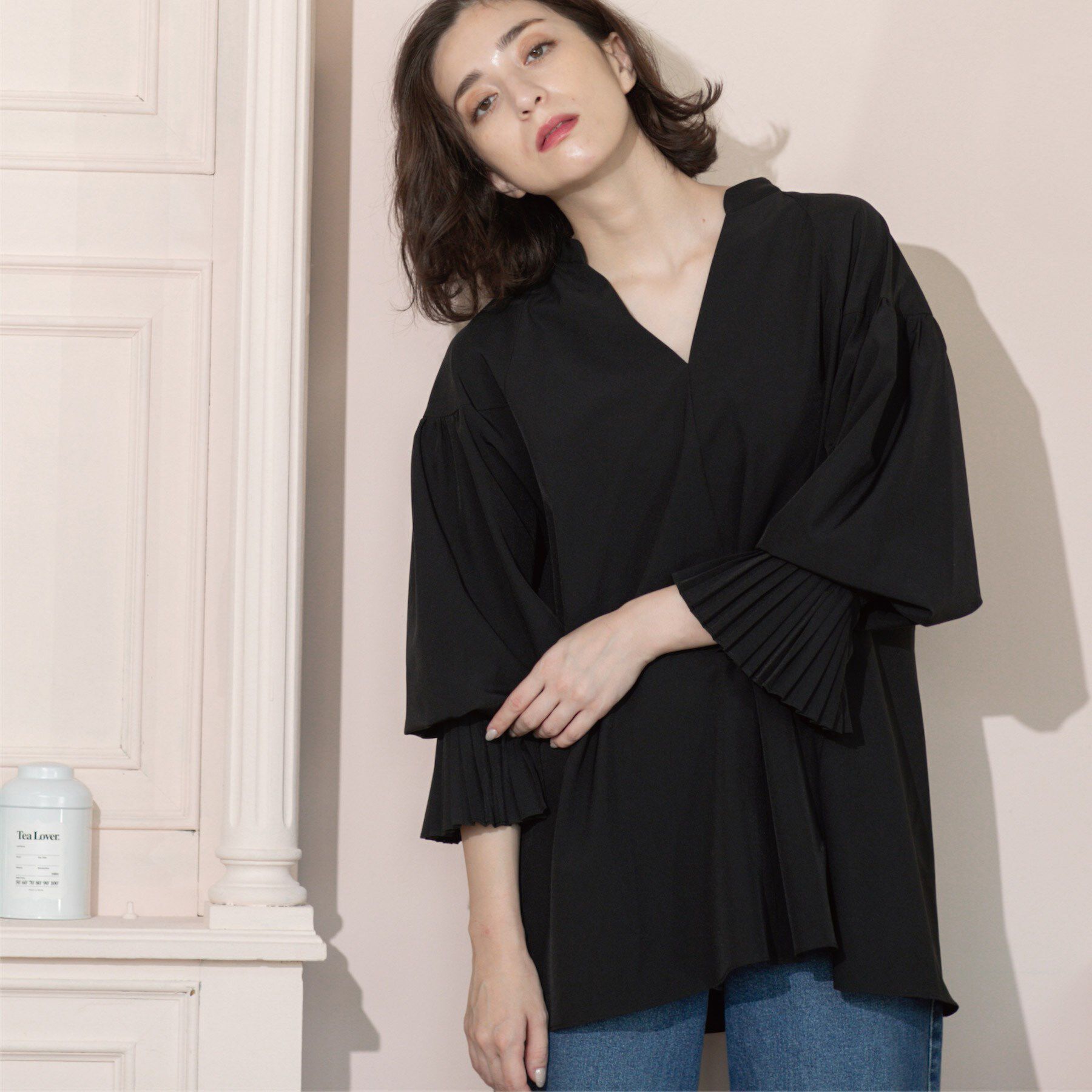 OPAQUE.CLIP「プリーツキャンディスリーブブラウス【洗濯機洗い可】」|シャツ・ブラウス|