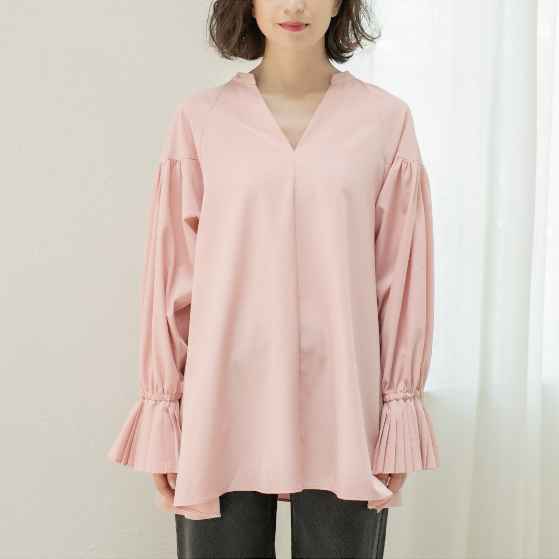 OPAQUE.CLIP「プリーツキャンディスリーブブラウス【洗濯機洗い可】」|シャツ・ブラウス|