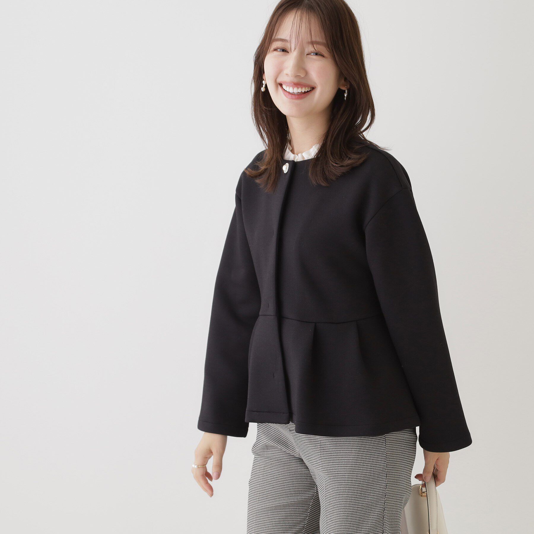 Couture broach「ダンボールペプラムジャケット」|ノーカラージャケット|