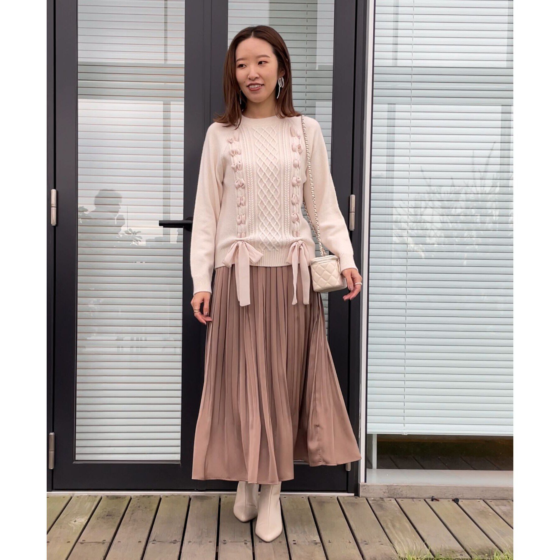 Couture broach「【可愛く着映える主役級ニット】リボンケーブルニット」|ニット・セーター|