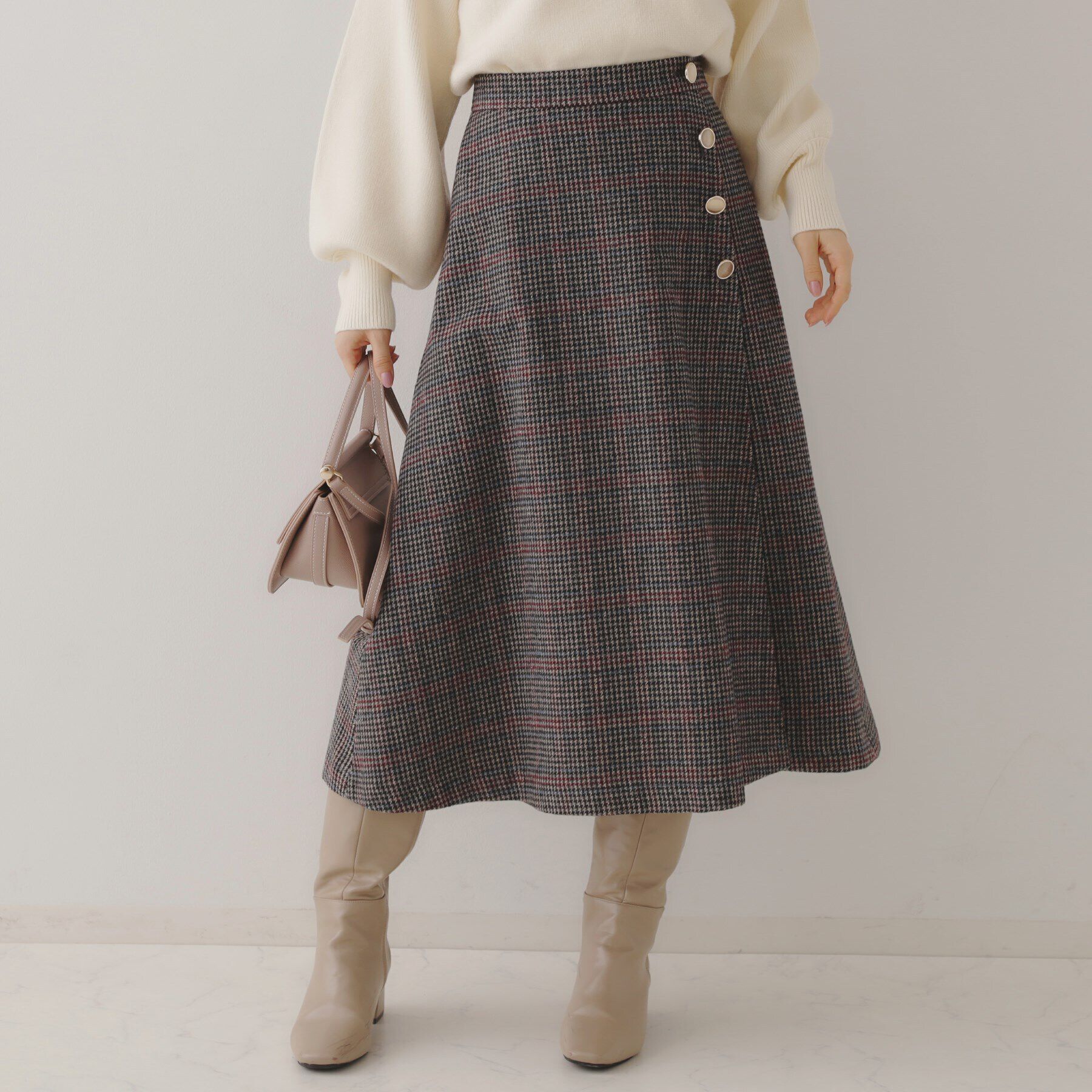 Couture broach「ミニ千鳥チェックツイードスカート」|スカート|