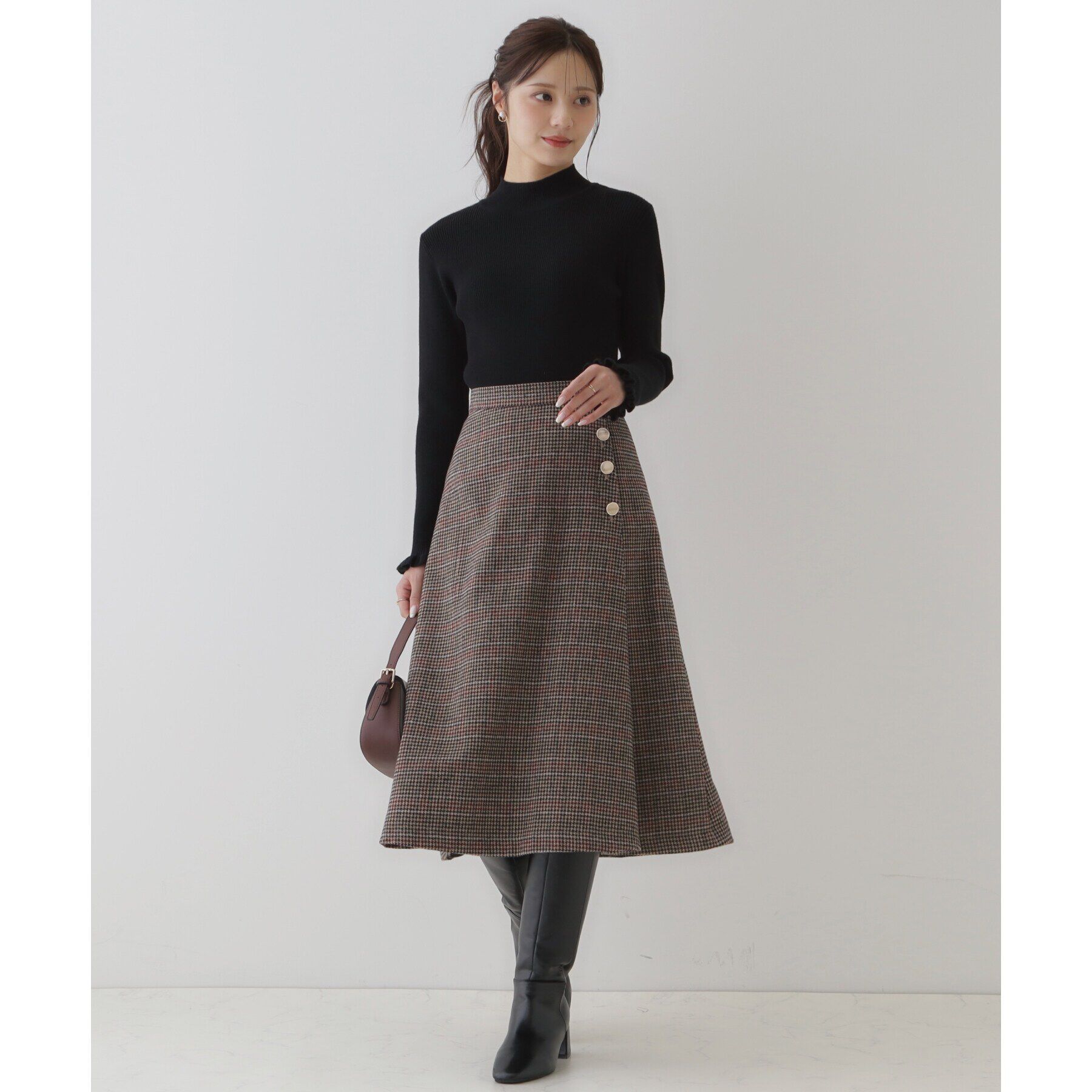 Couture broach「ミニ千鳥チェックツイードスカート」|スカート|