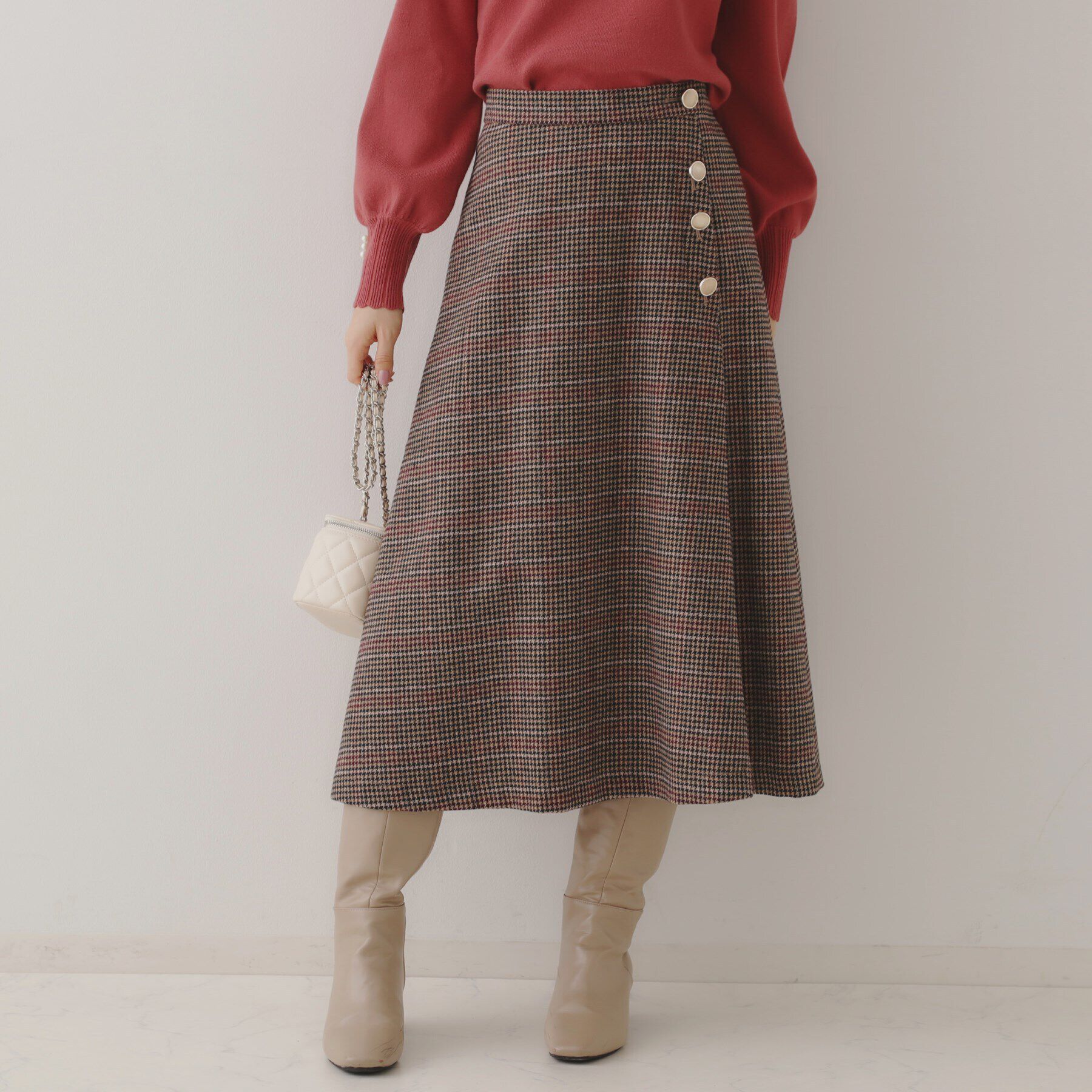 Couture broach「ミニ千鳥チェックツイードスカート」|スカート|
