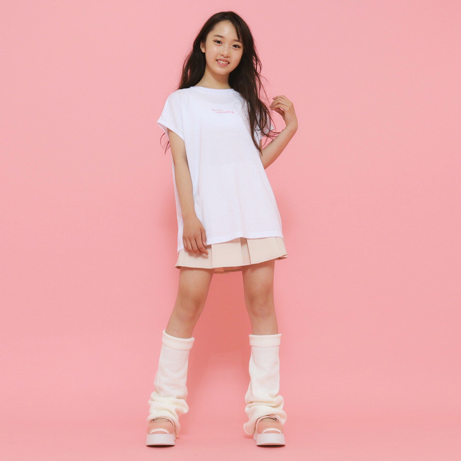 PINK-latte「【130cmあり】スプレープリントゆる Tシャツ」|Tシャツ・カットソー|