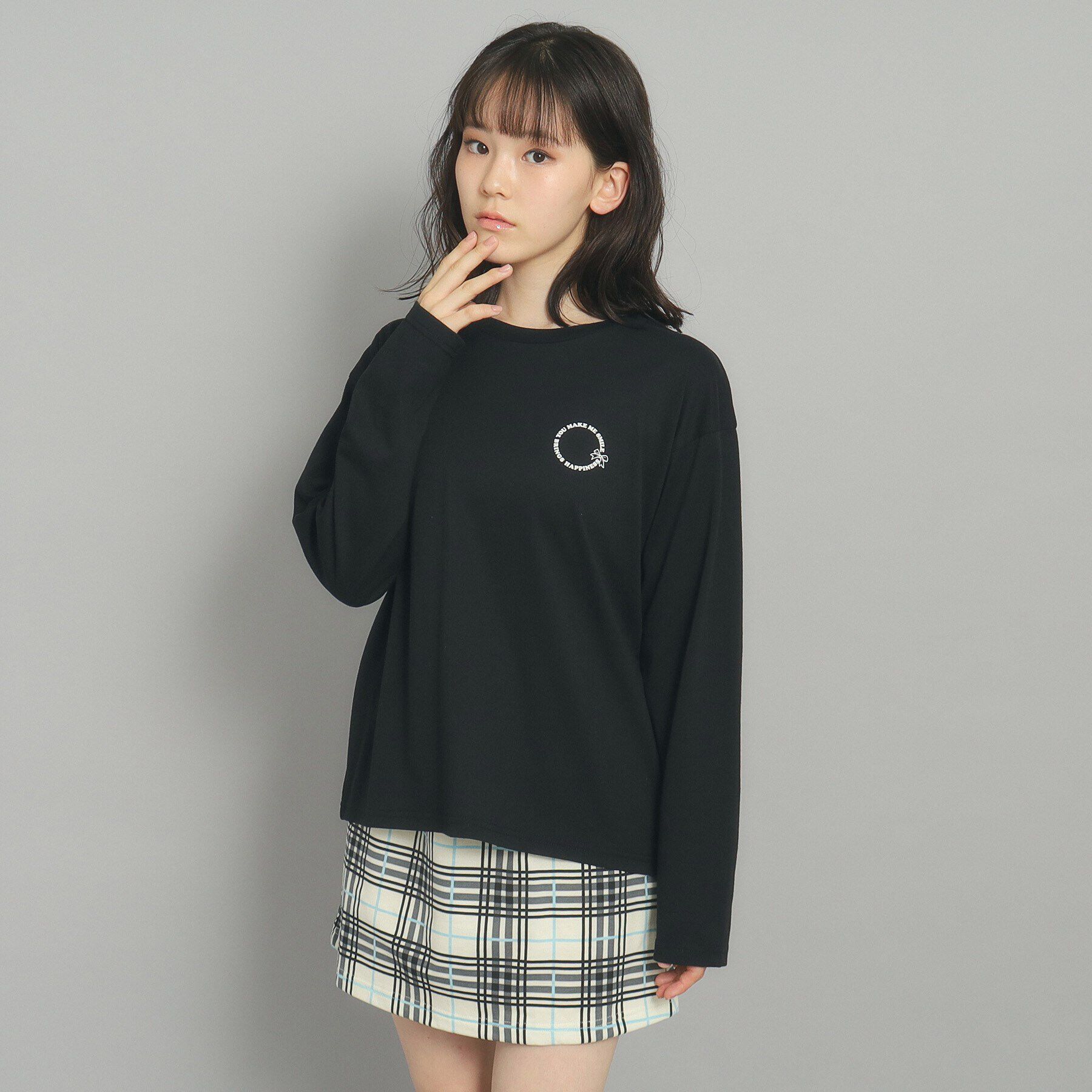 PINK-latte「【130cmあり】クマちゃんプリント ロンT」|Tシャツ・カットソー|