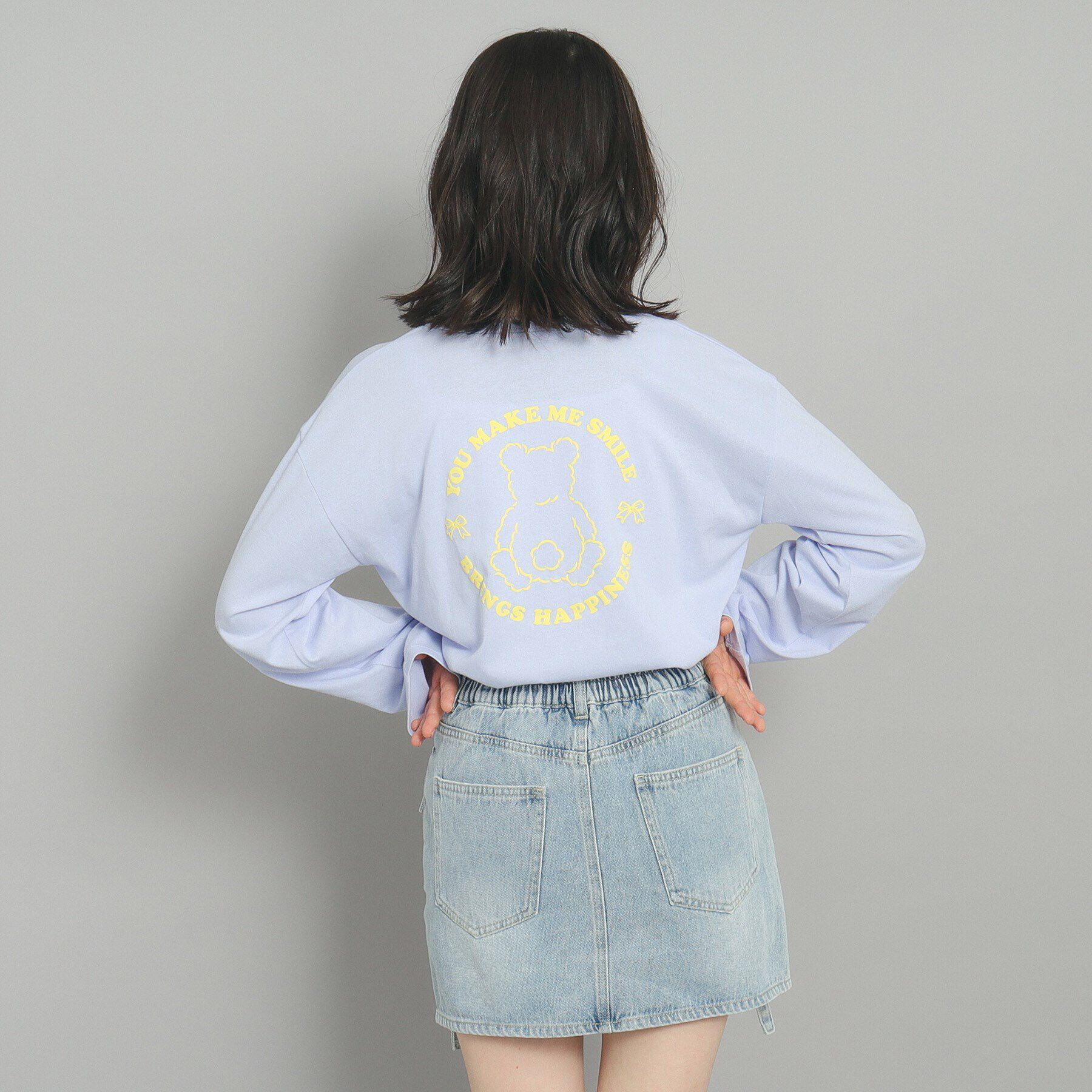 PINK-latte「【130cmあり】クマちゃんプリント ロンT」|Tシャツ・カットソー|