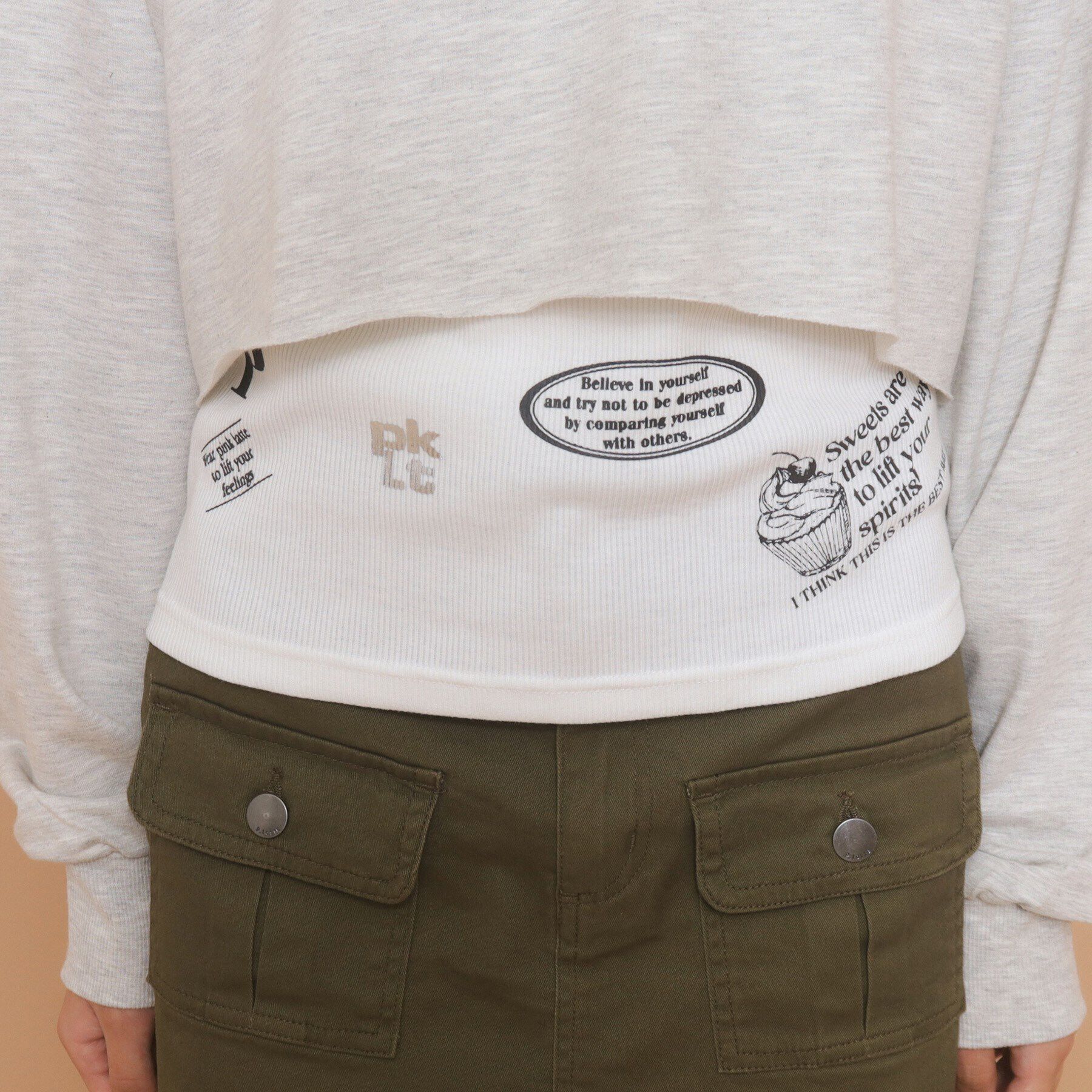 PINK-latte「【130cmあり／セットアイテム】レイヤード トップス」|その他|