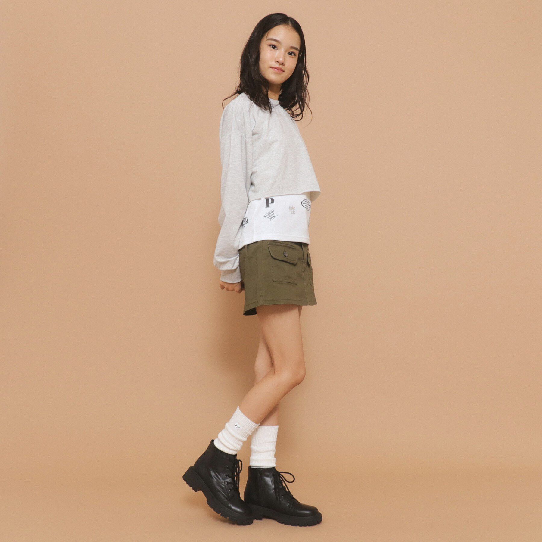 PINK-latte「スカート風ショートパンツ」|キュロット|