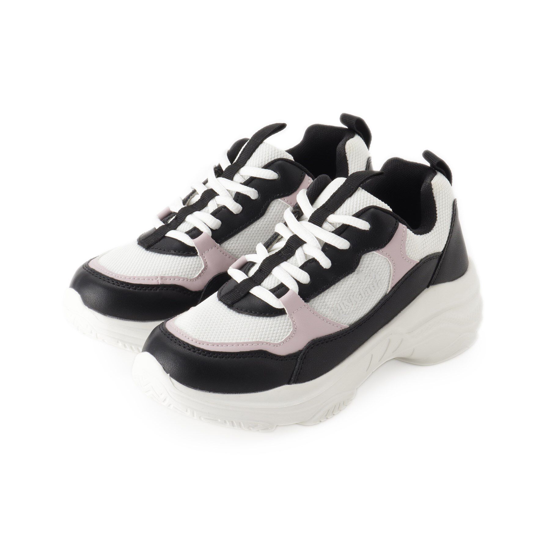 PINK-latte「【軽量/機能インソール】サイドロゴスニーカー」|スニーカー|ブラック(119)