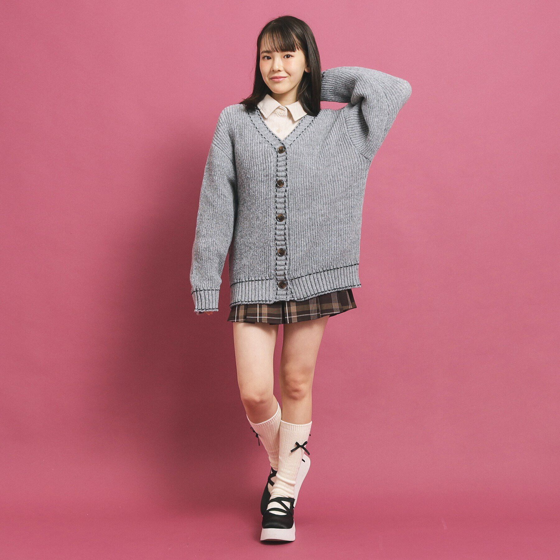 PINK-latte「モヘヤタッチニットカーディガン」|カーディガン|