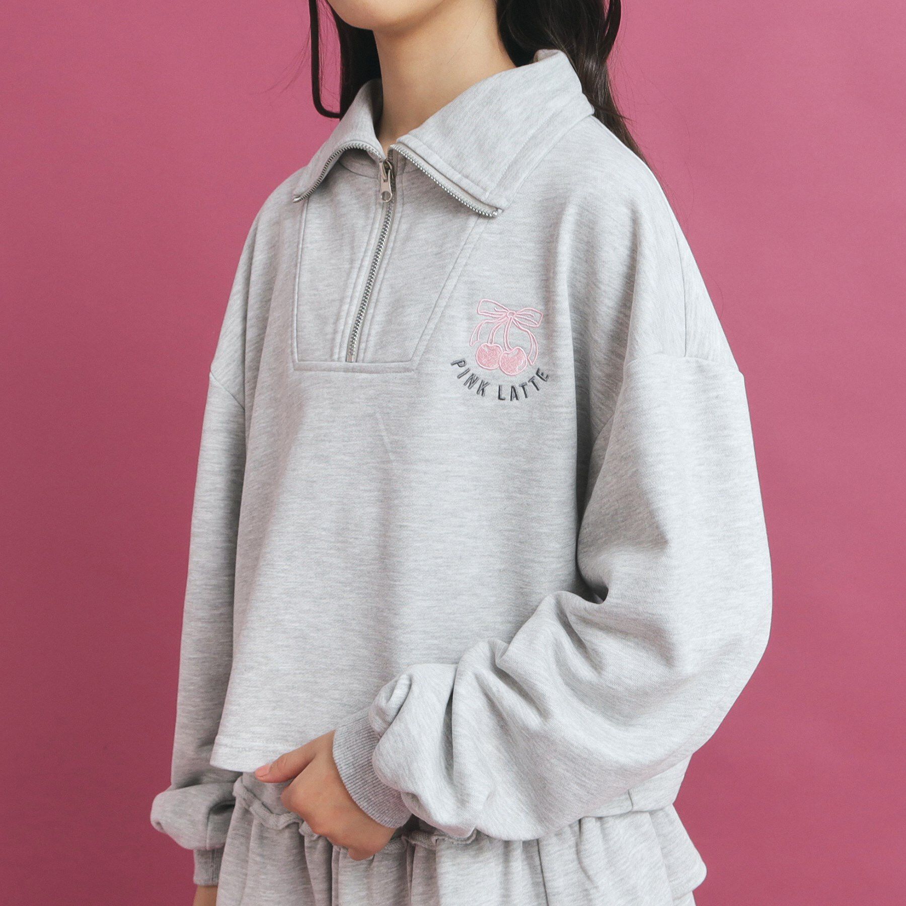 PINK-latte「【セットアイテム】ハーフジップ＆フリルスカート」|その他|