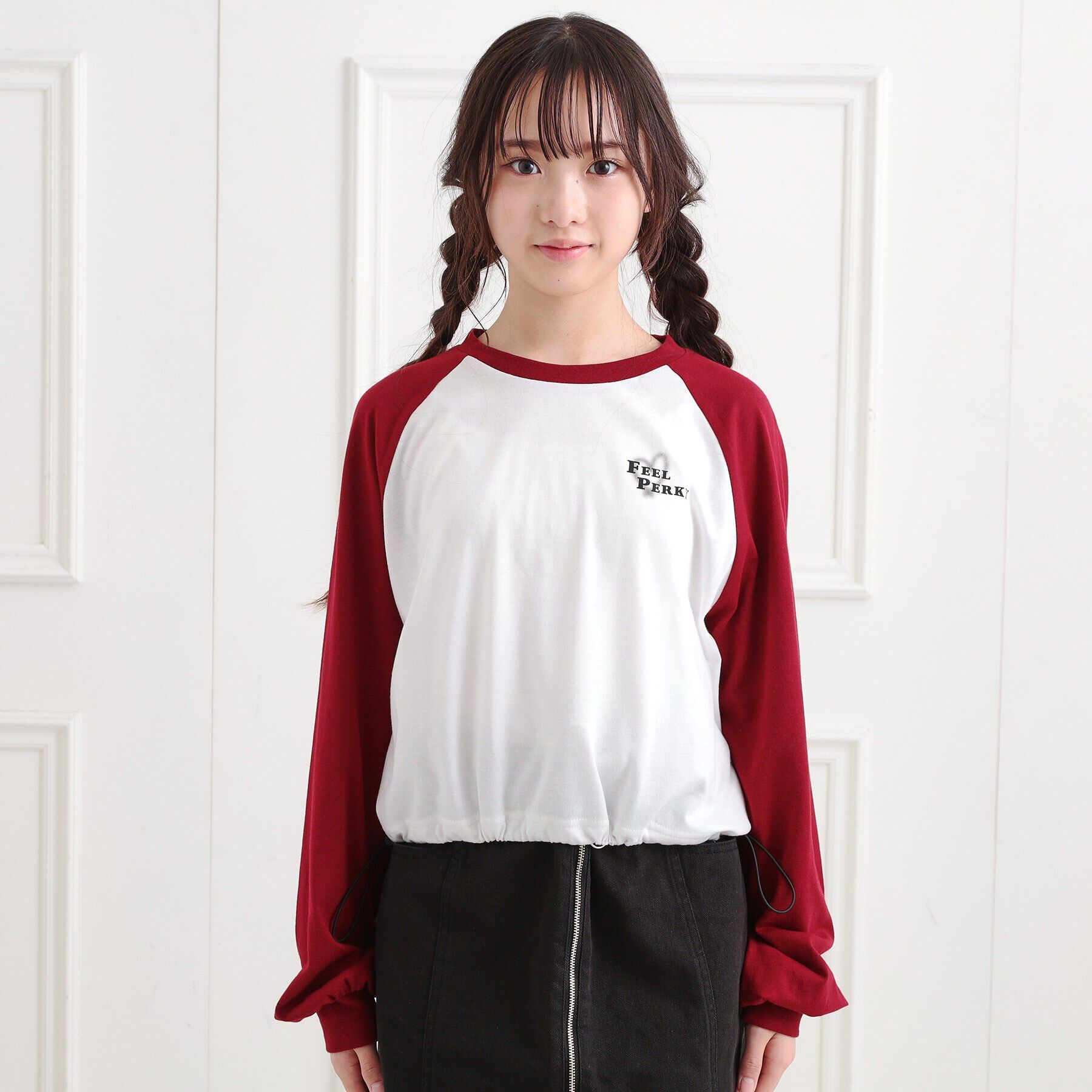 PINK-latte「スプレープリントラグランロンT」|Tシャツ・カットソー|