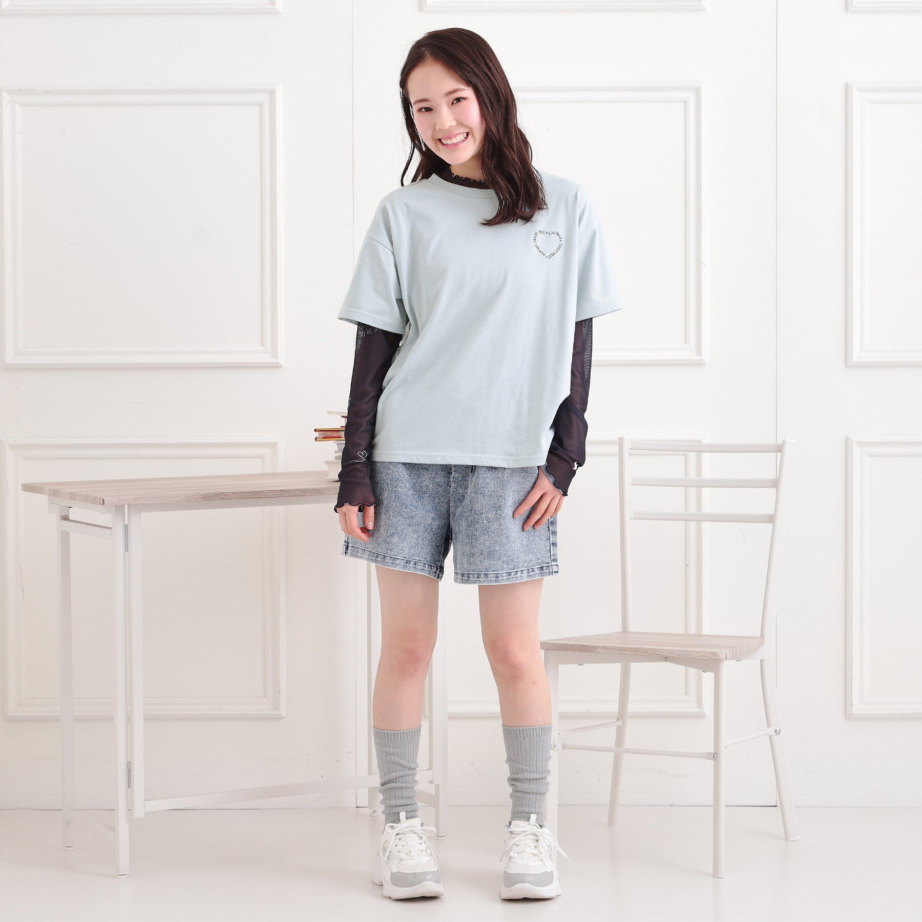 PINK-latte「クマちゃん半袖Tシャツ」|Tシャツ・カットソー|