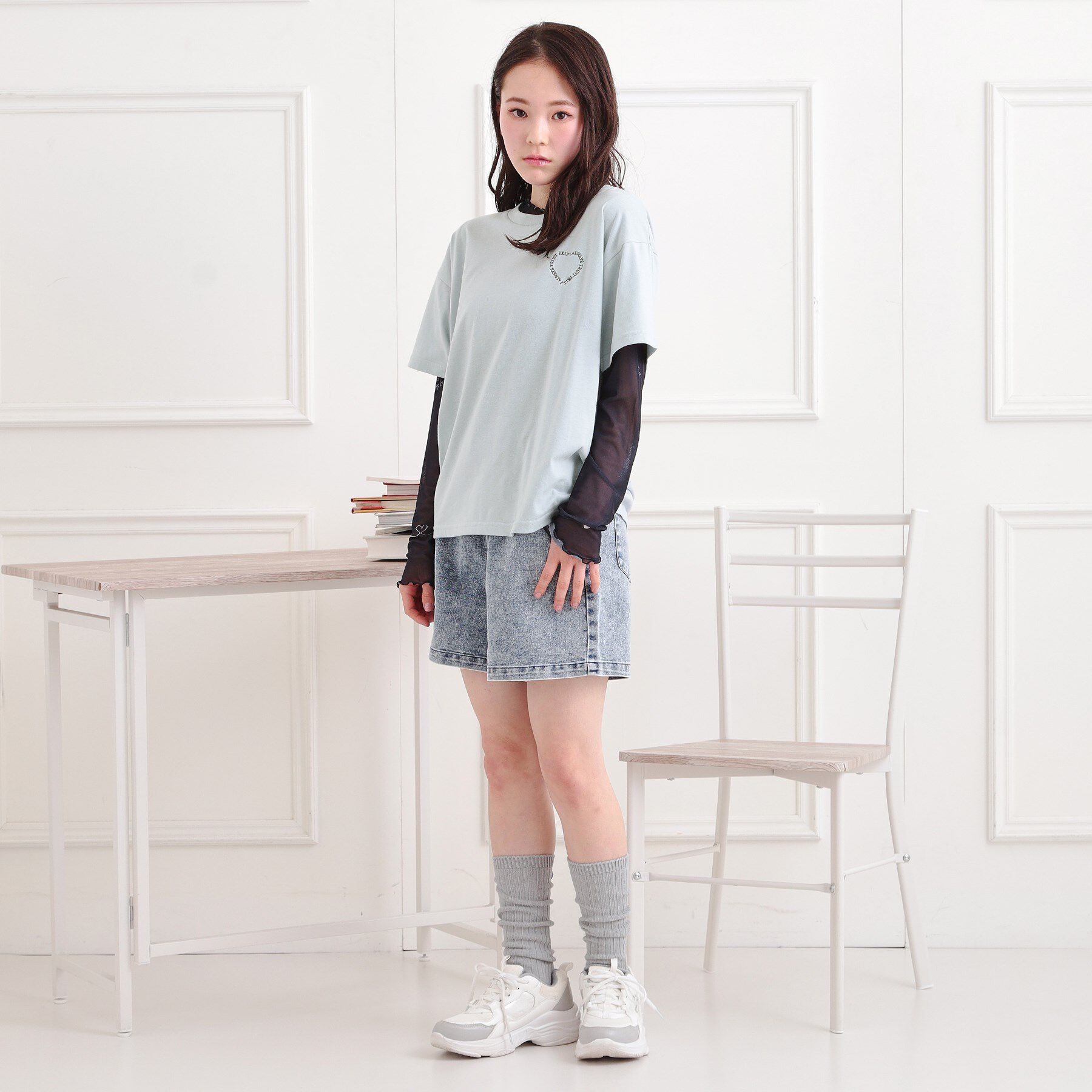 PINK-latte「クマちゃん半袖Tシャツ」|Tシャツ・カットソー|