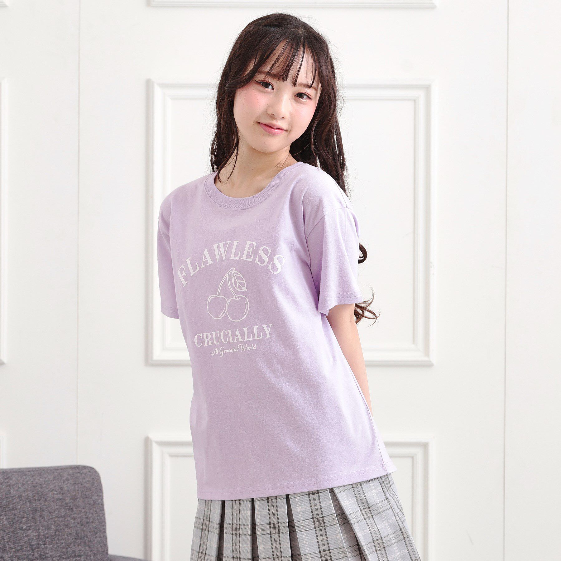 PINK-latte「チェリーモチーフTシャツ」|Tシャツ・カットソー|
