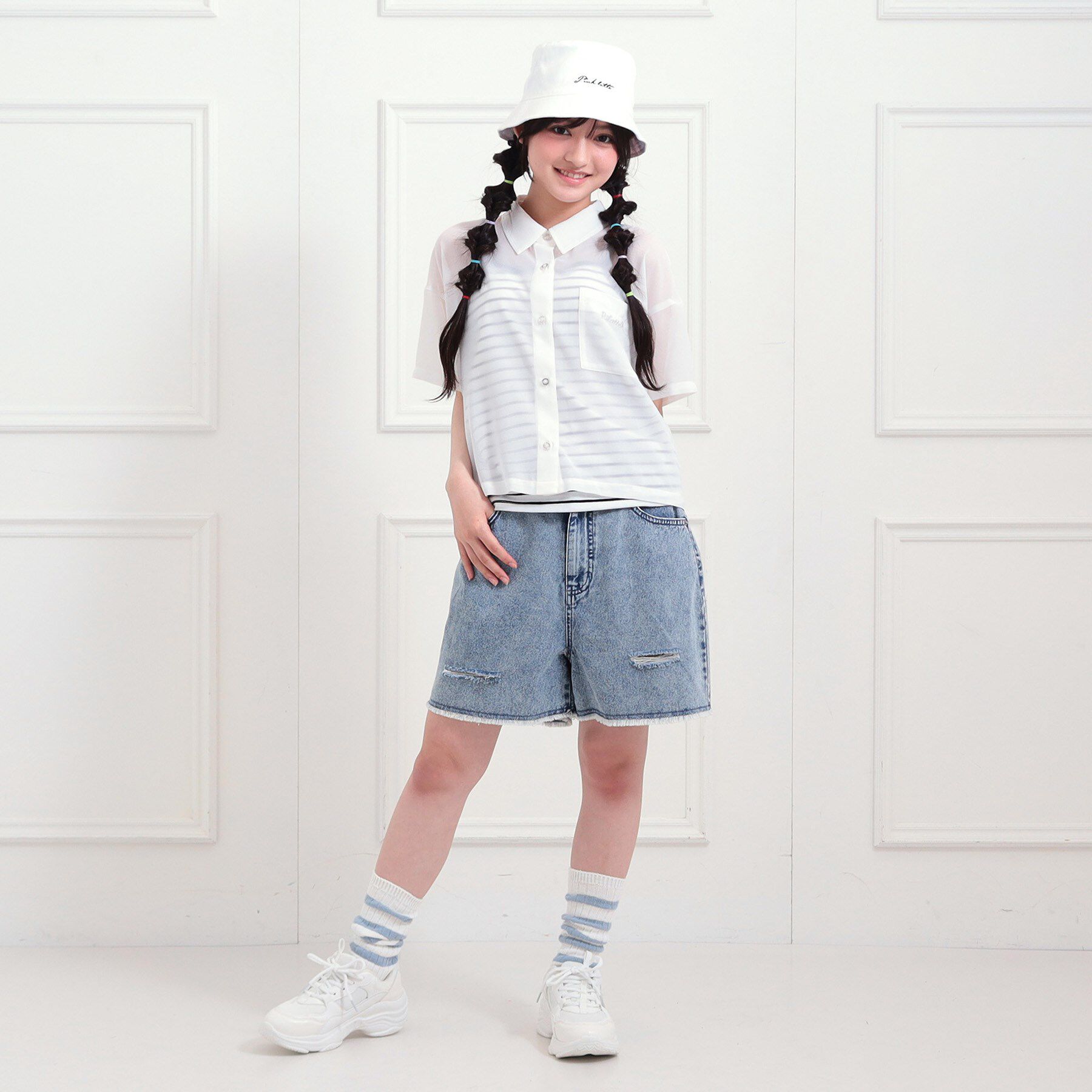 PINK-latte「【セットアイテム】半袖シアーシャツ＋冷感キャミセット」|その他|