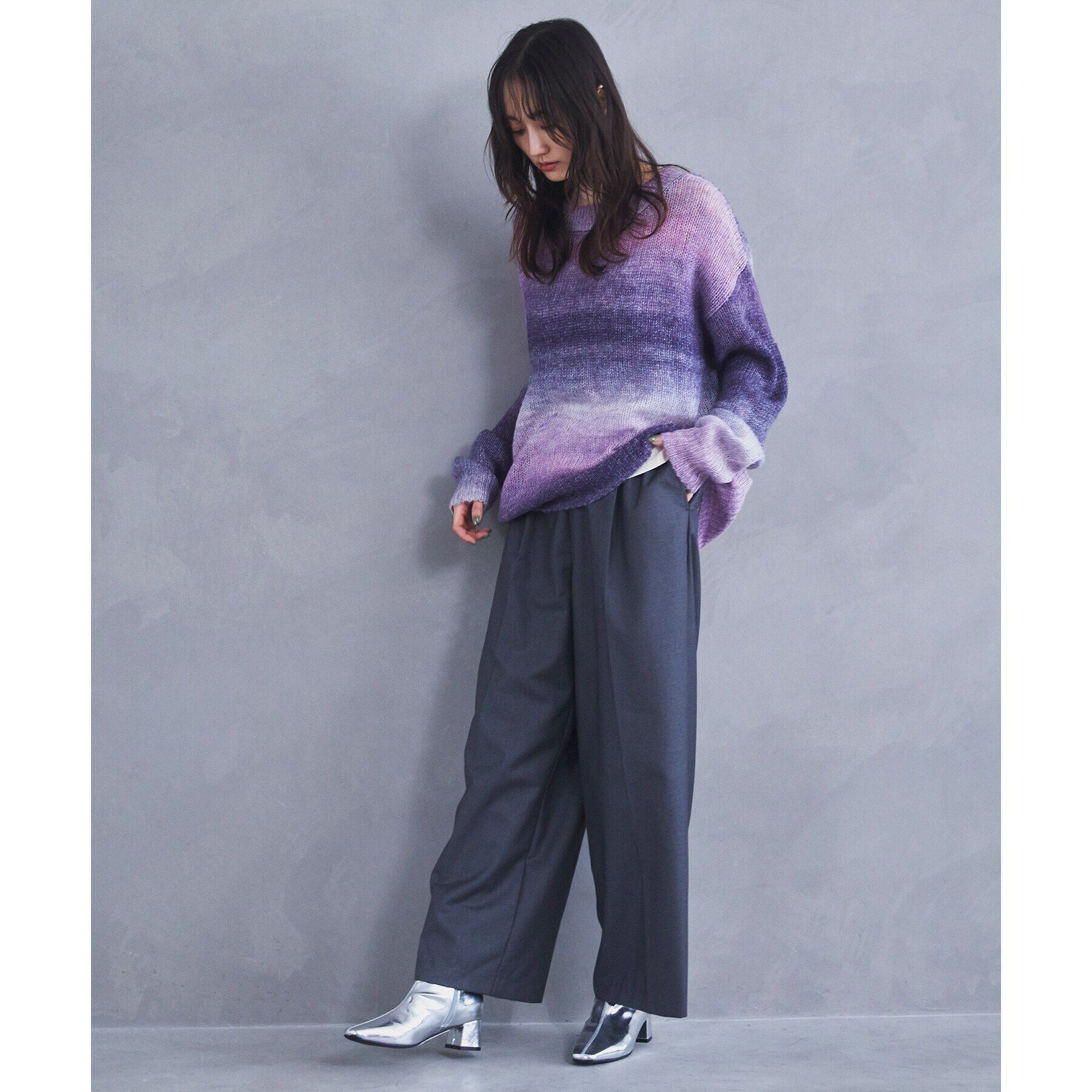 THE SHOP TK「【ヒルナンデス！で紹介】グラデーションシアーニット」|ニット・セーター|