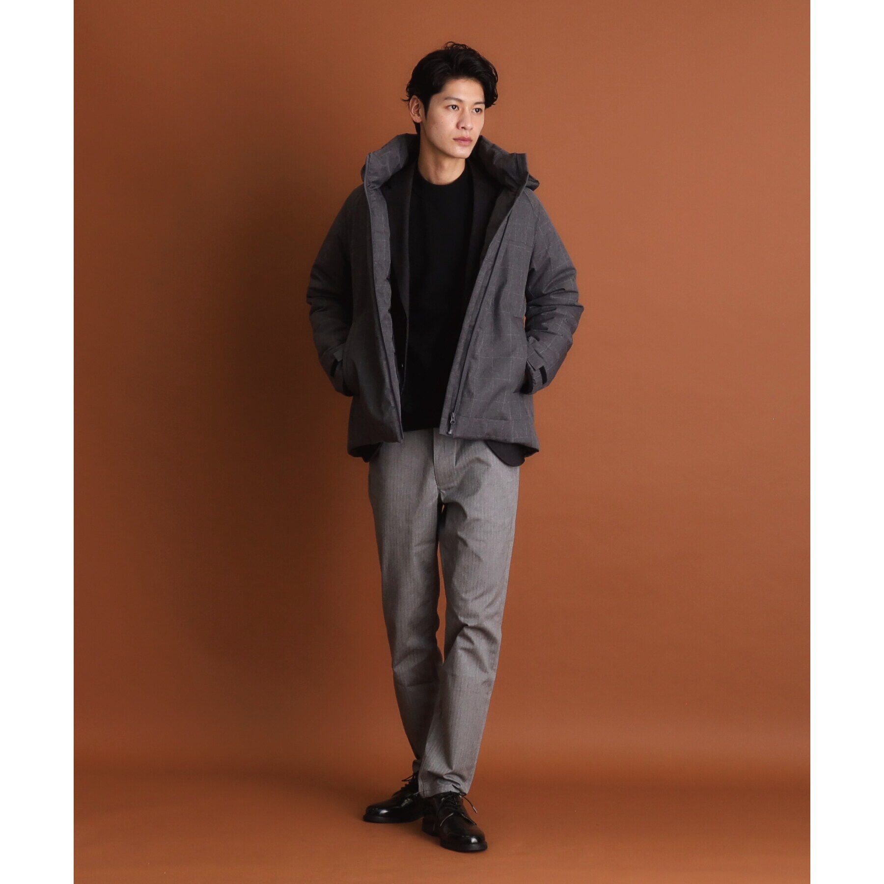 THE SHOP TK「SORONA中綿フードブルゾン 蓄熱／保温／洗える／防風／撥水／ビジネス対応可」|ダウン|