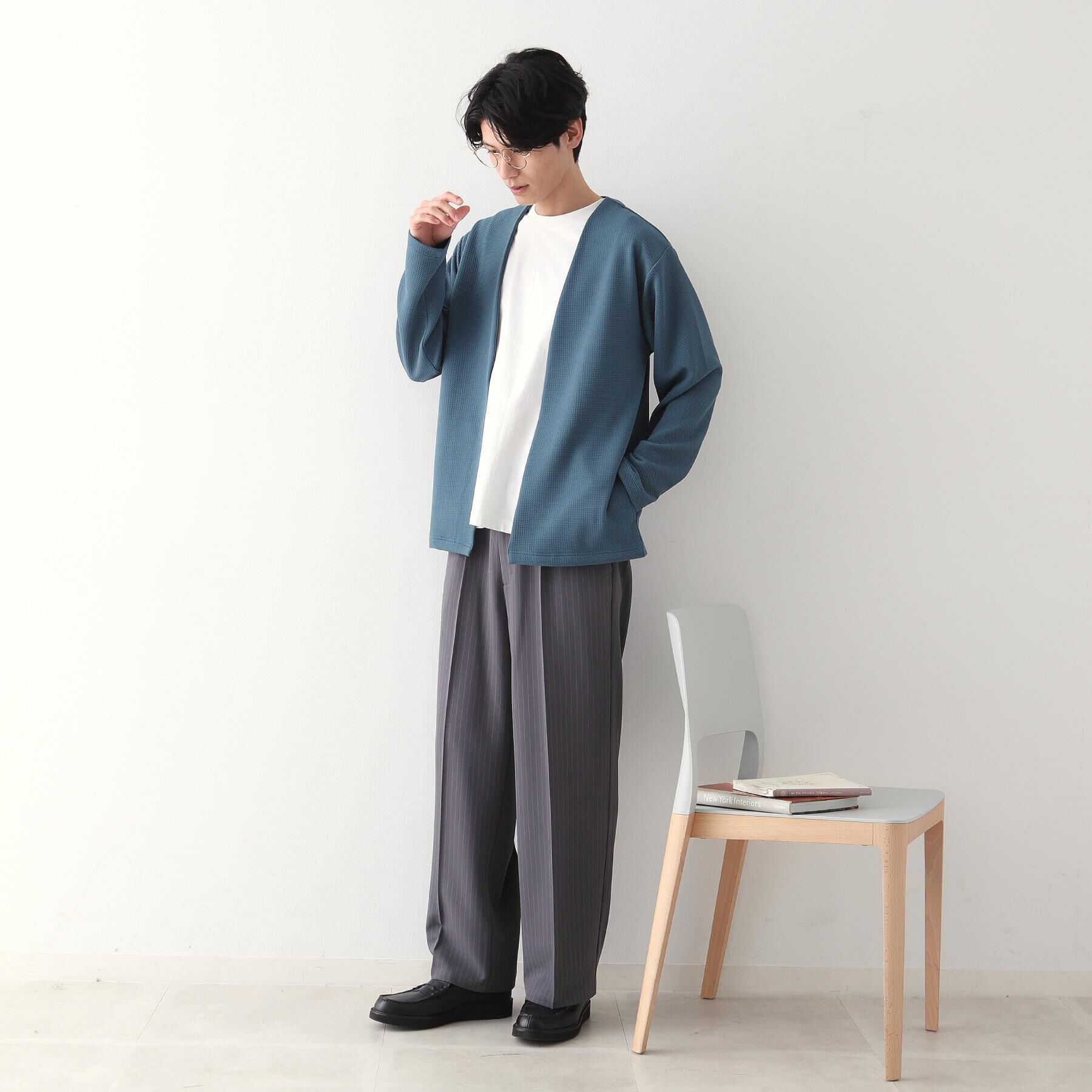 THE SHOP TK「ミニフクレアンサンブルカーディガン 【長袖カーディガン＋半袖Tシャツセットアイテム】」|カーディガン|