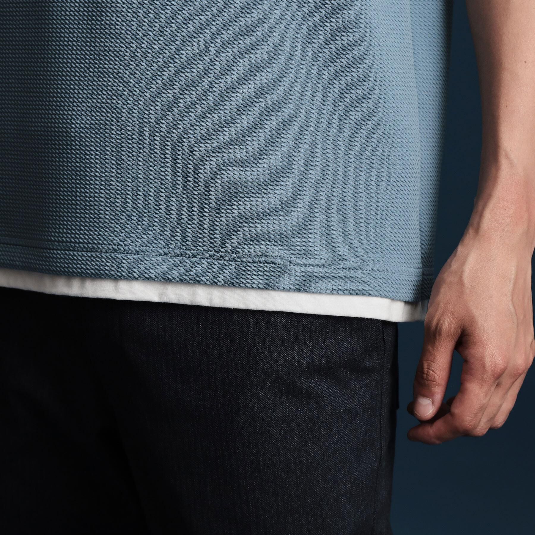 THE SHOP TK「ミニフクレキーネック半袖Tシャツ」|Tシャツ・カットソー|