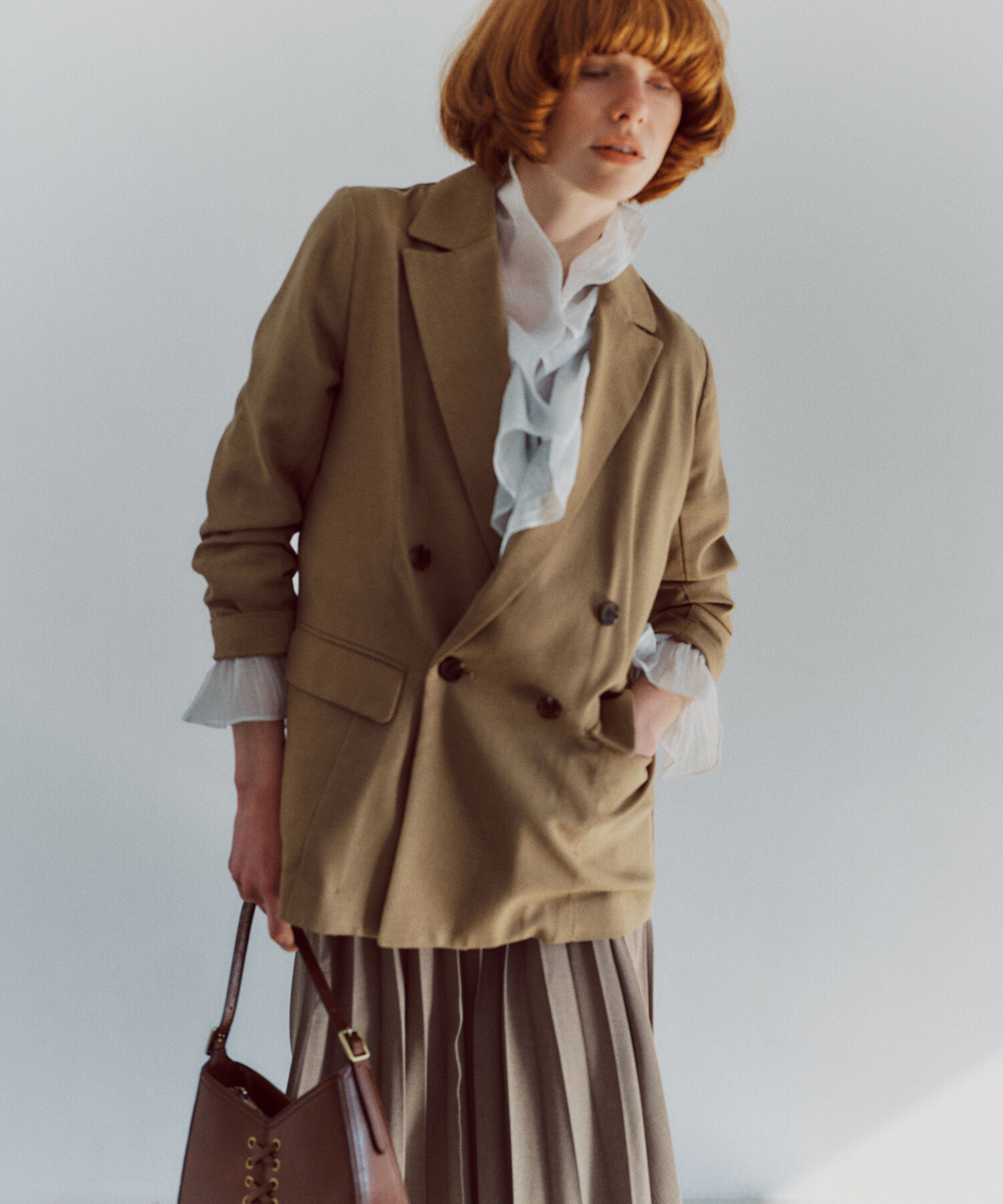  「ルーズダブルブレストジャケット」|その他|ブラウン