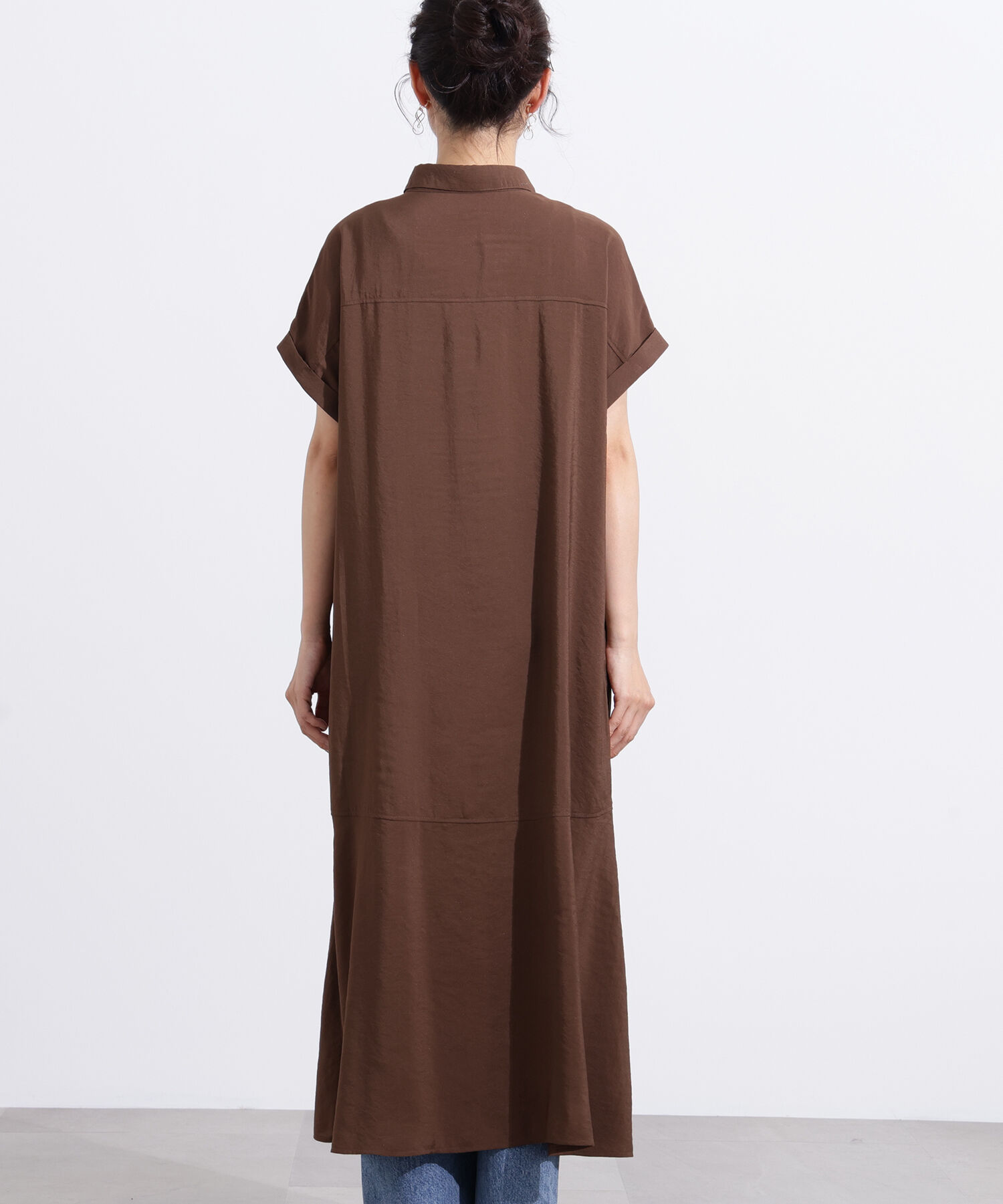  「配色ボタンシャツワンピース」|ワンピース|