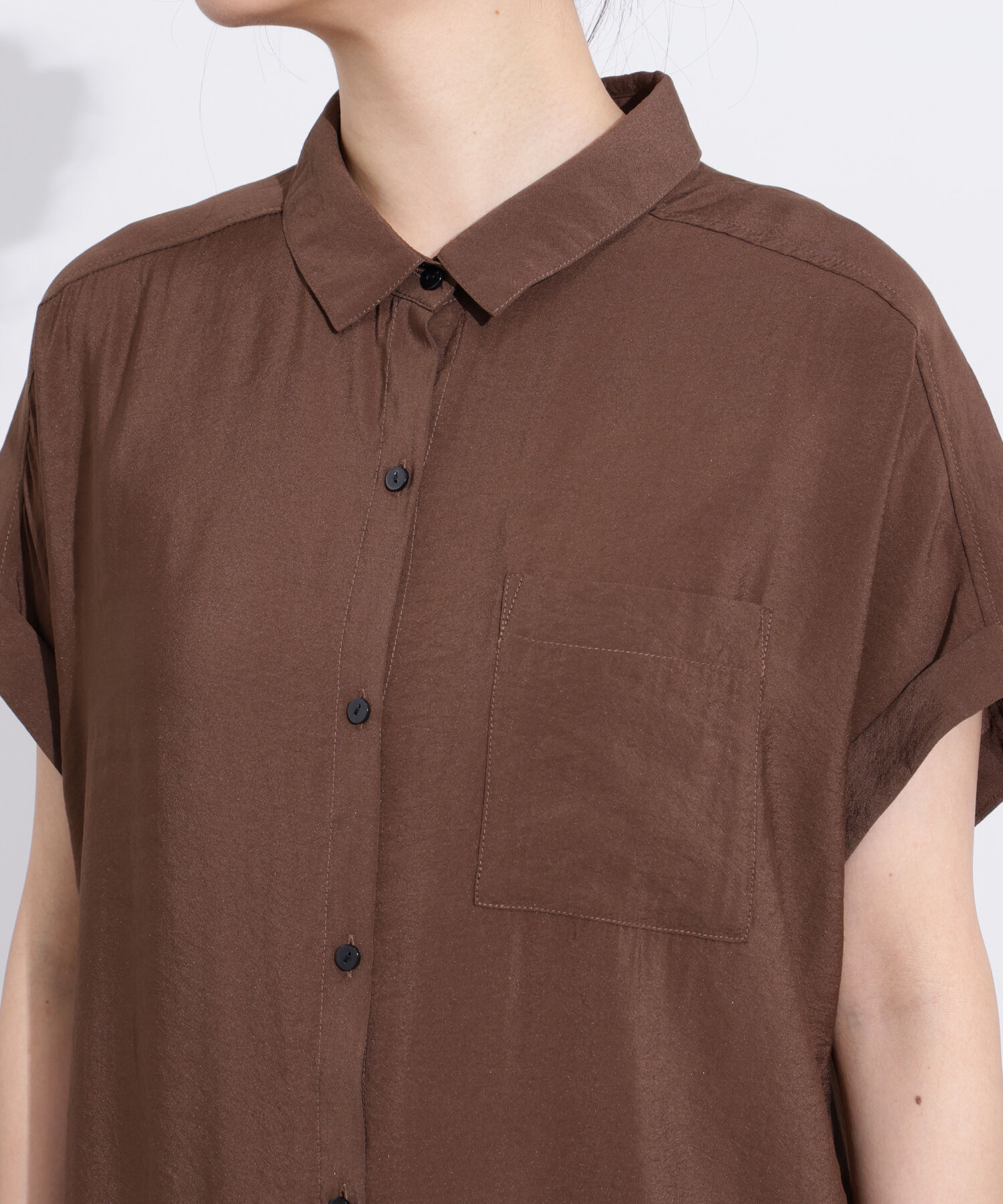  「配色ボタンシャツワンピース」|ワンピース|