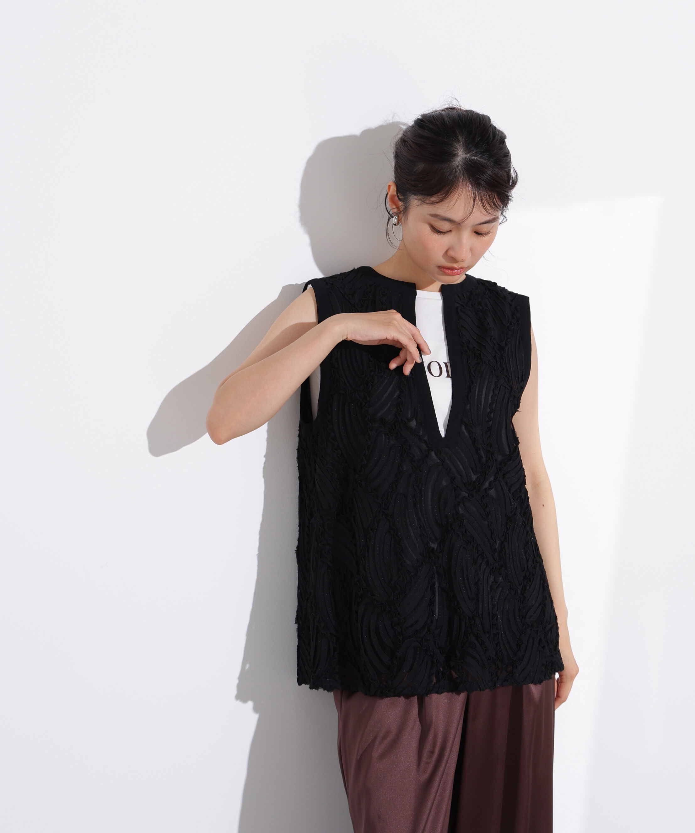  「レース刺繍ベスト」|シャツ・ブラウス|