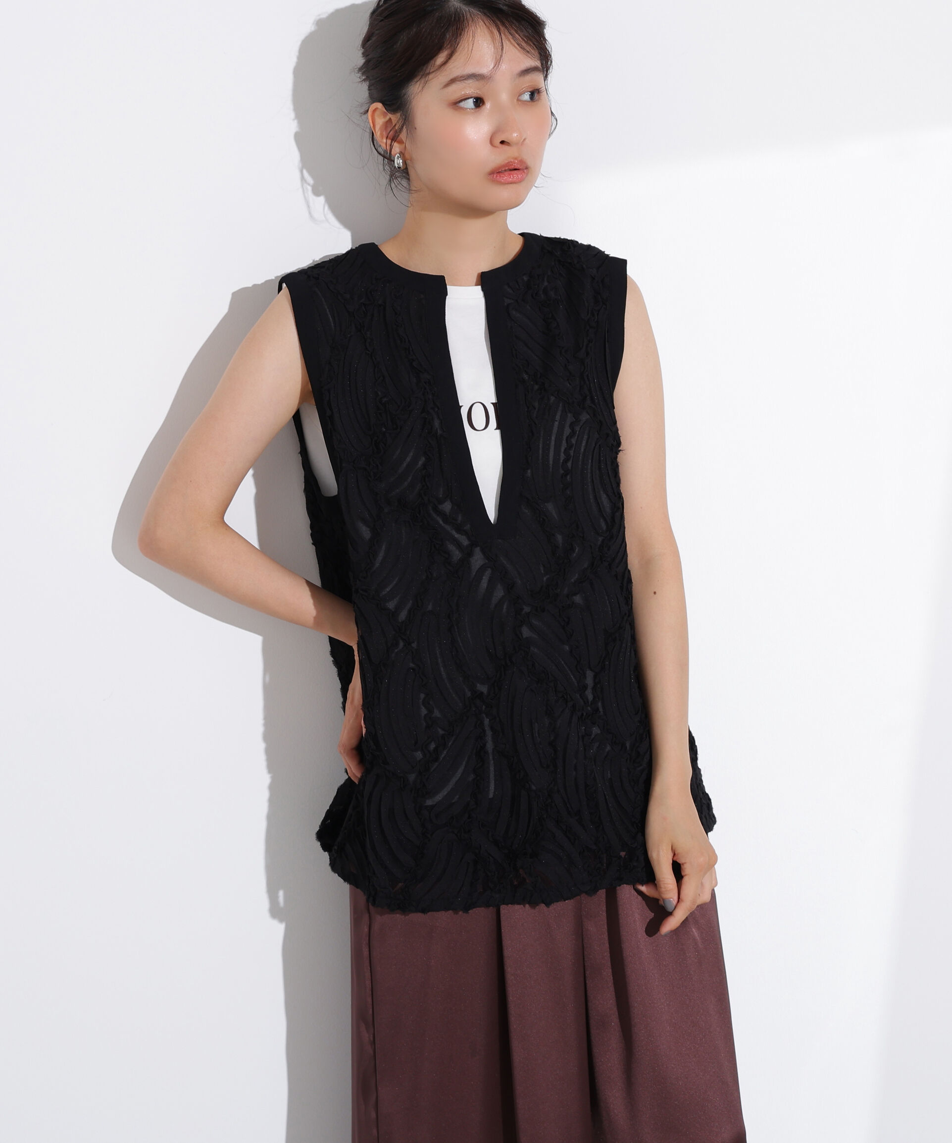  「レース刺繍ベスト」|シャツ・ブラウス|