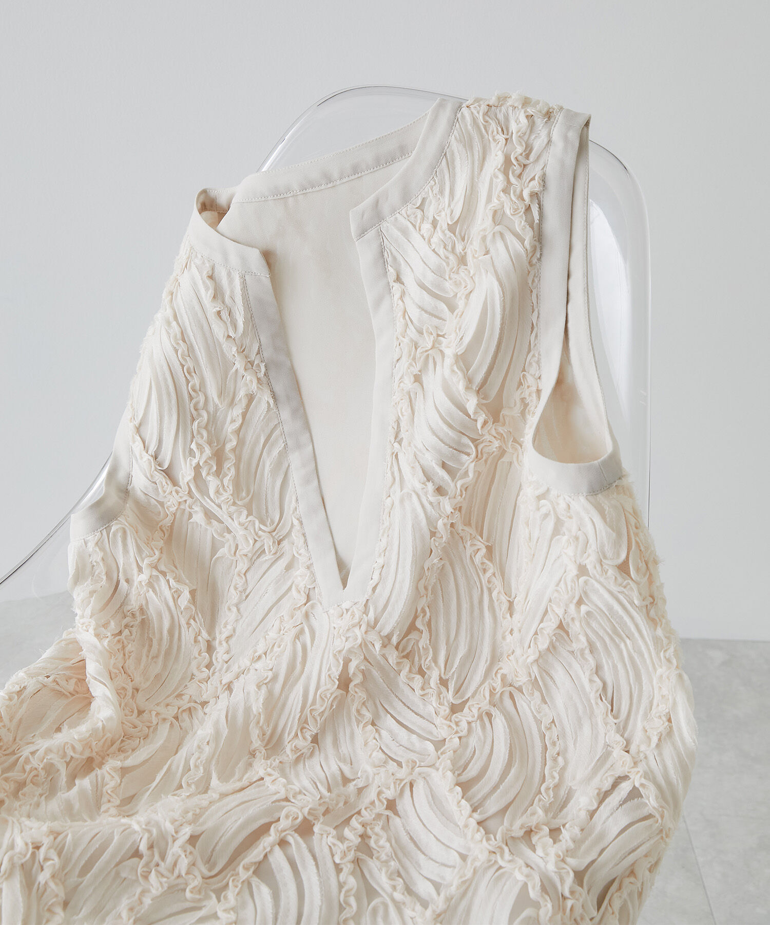  「レース刺繍ベスト」|シャツ・ブラウス|オフベージュ