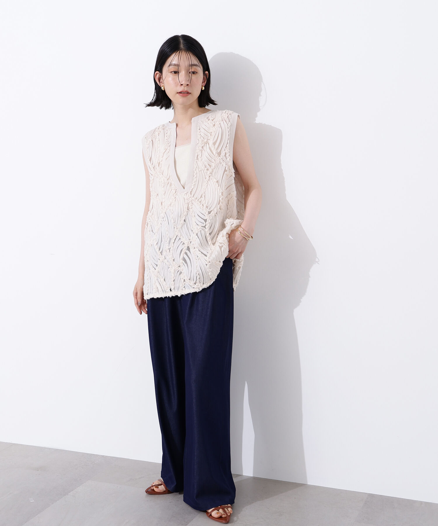  「レース刺繍ベスト」|シャツ・ブラウス|