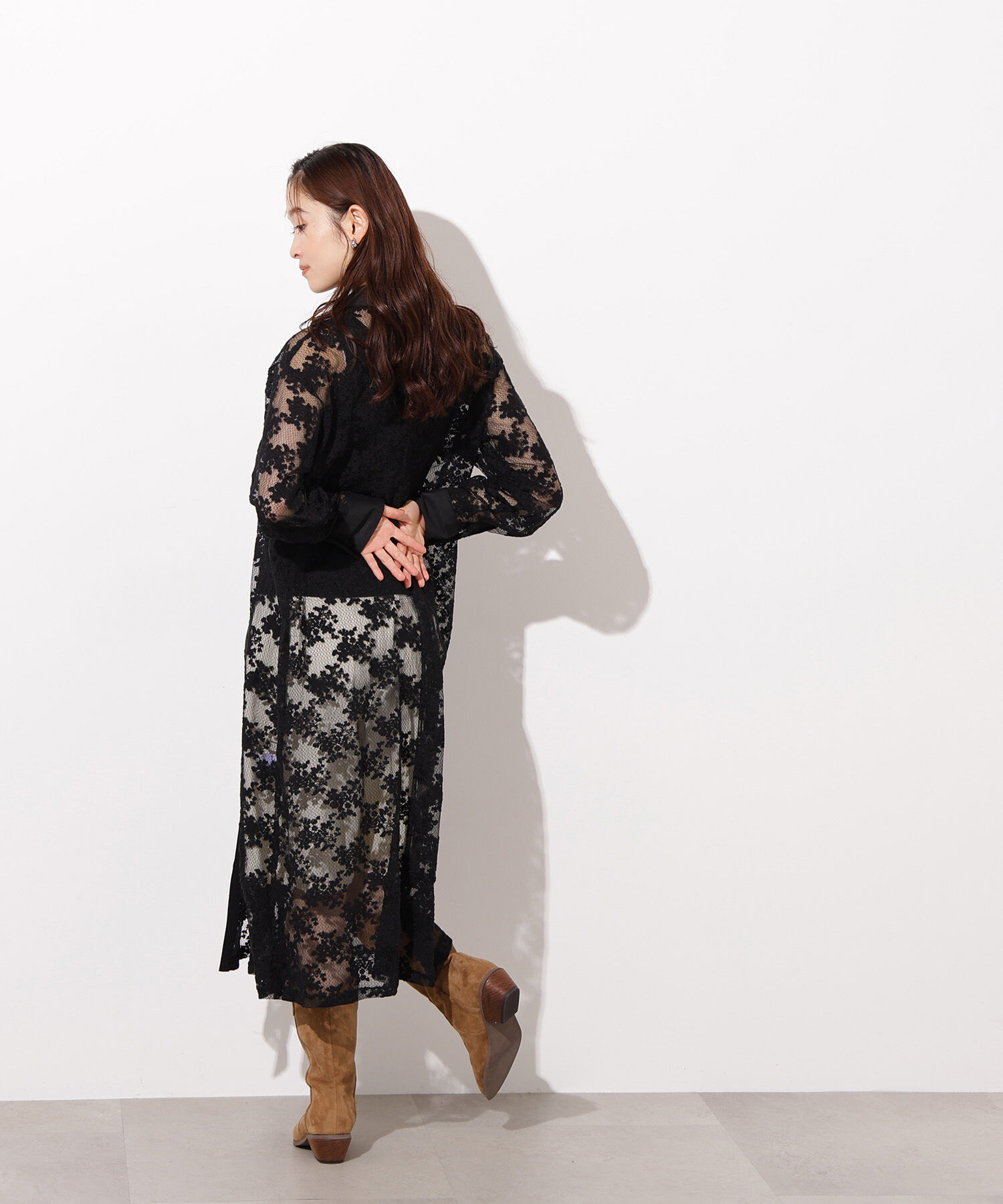  「レースクレリックシャツワンピース」|ワンピース|