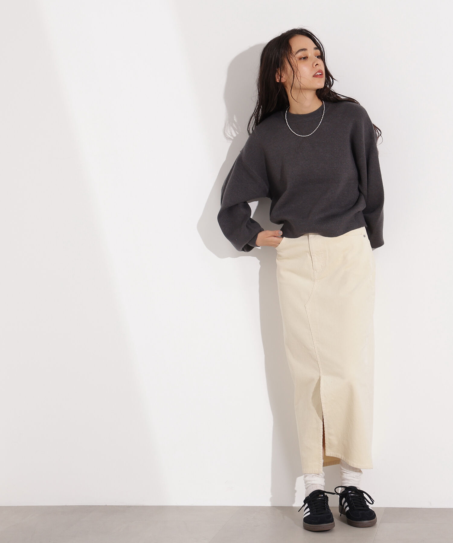  「スウェットライクニットプルオーバー」|ニット・セーター|