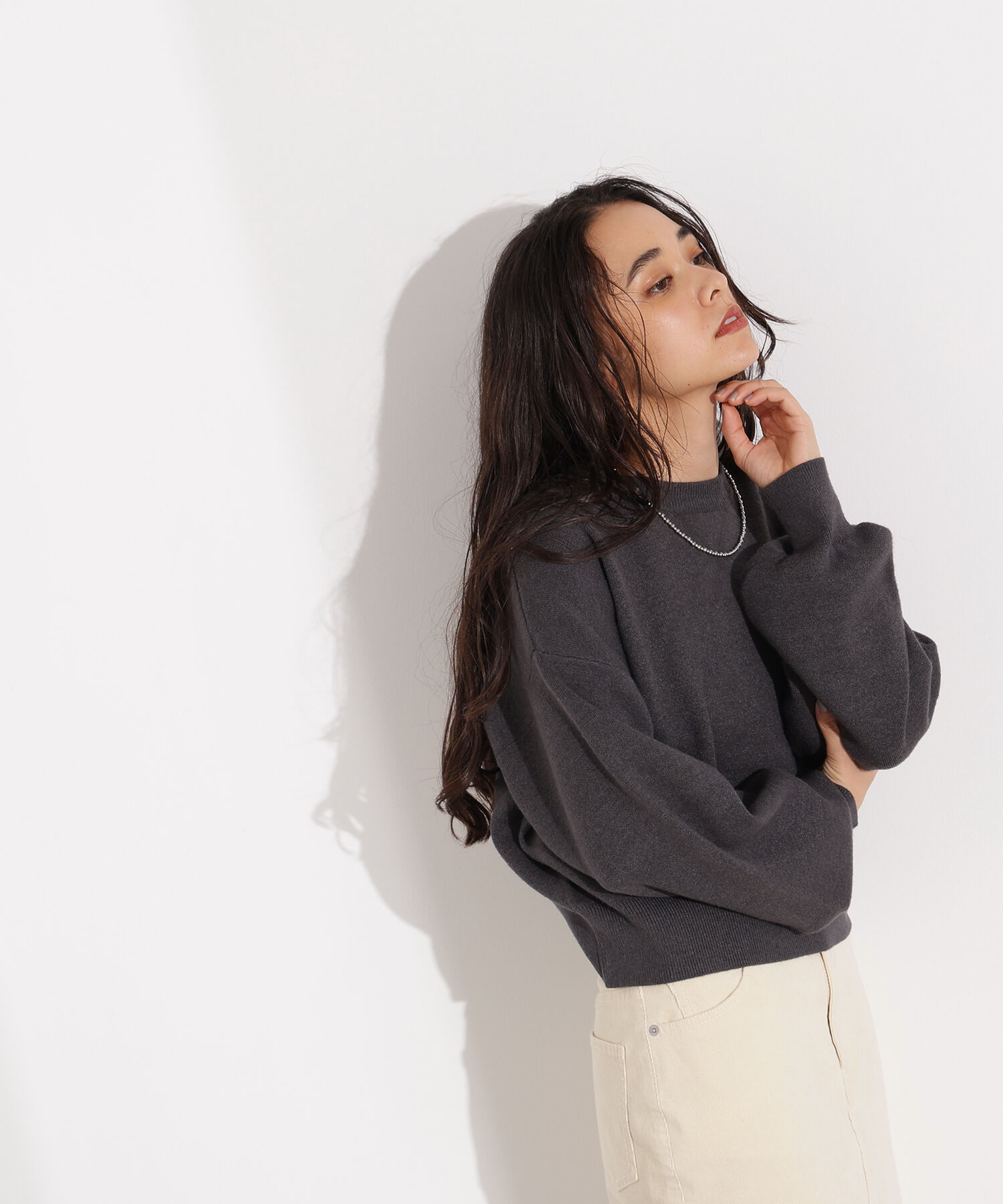  「スウェットライクニットプルオーバー」|ニット・セーター|