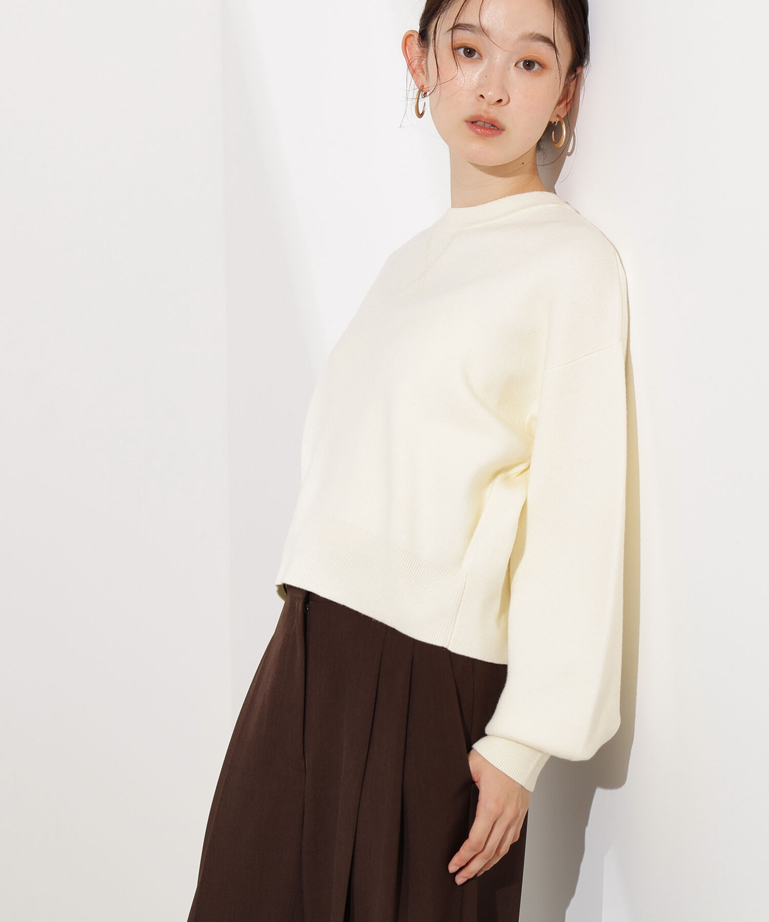  「スウェットライクニットプルオーバー」|ニット・セーター|