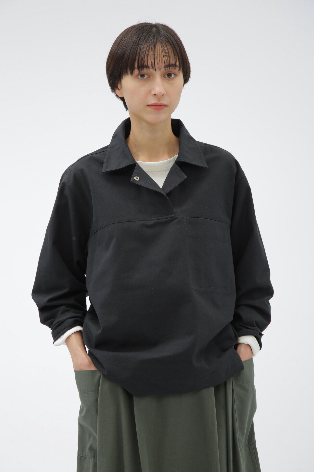 MHL.「COTTON TWILL SHIRTING」|シャツ・ブラウス|BLACK