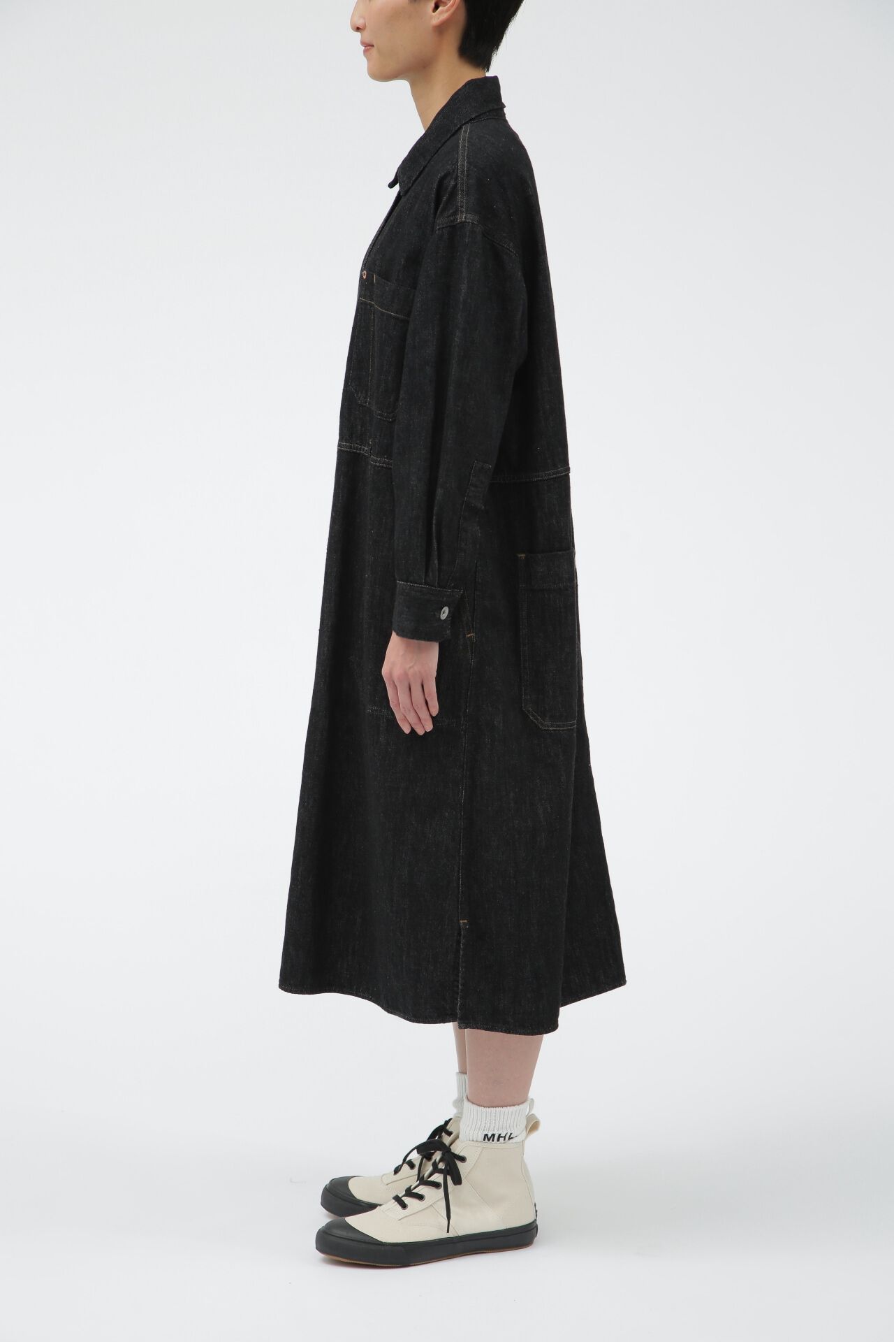MHL.「CANTON LIGHT DENIM BLACK」|ワンピース|