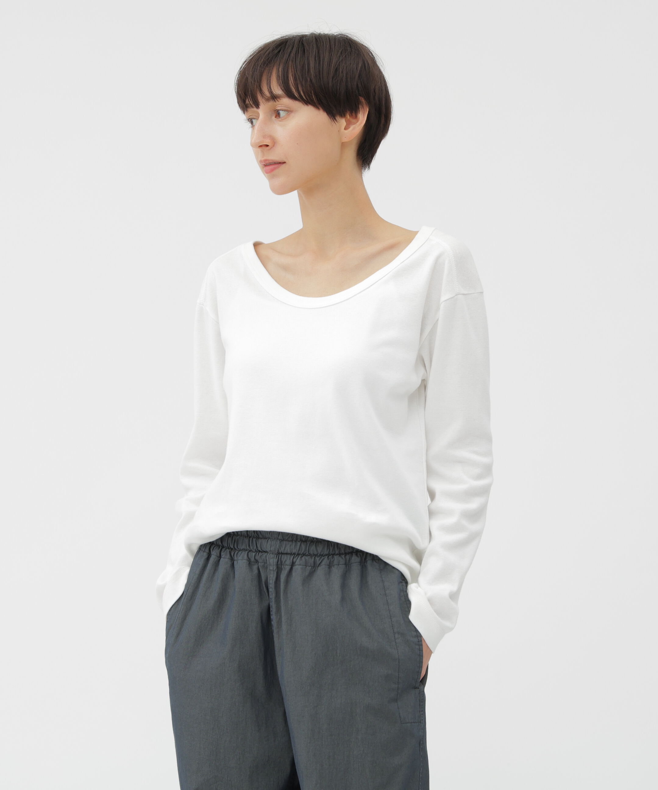 MHL.「DRY BASIC JERSEY TOP」|Tシャツ・カットソー|WHITE