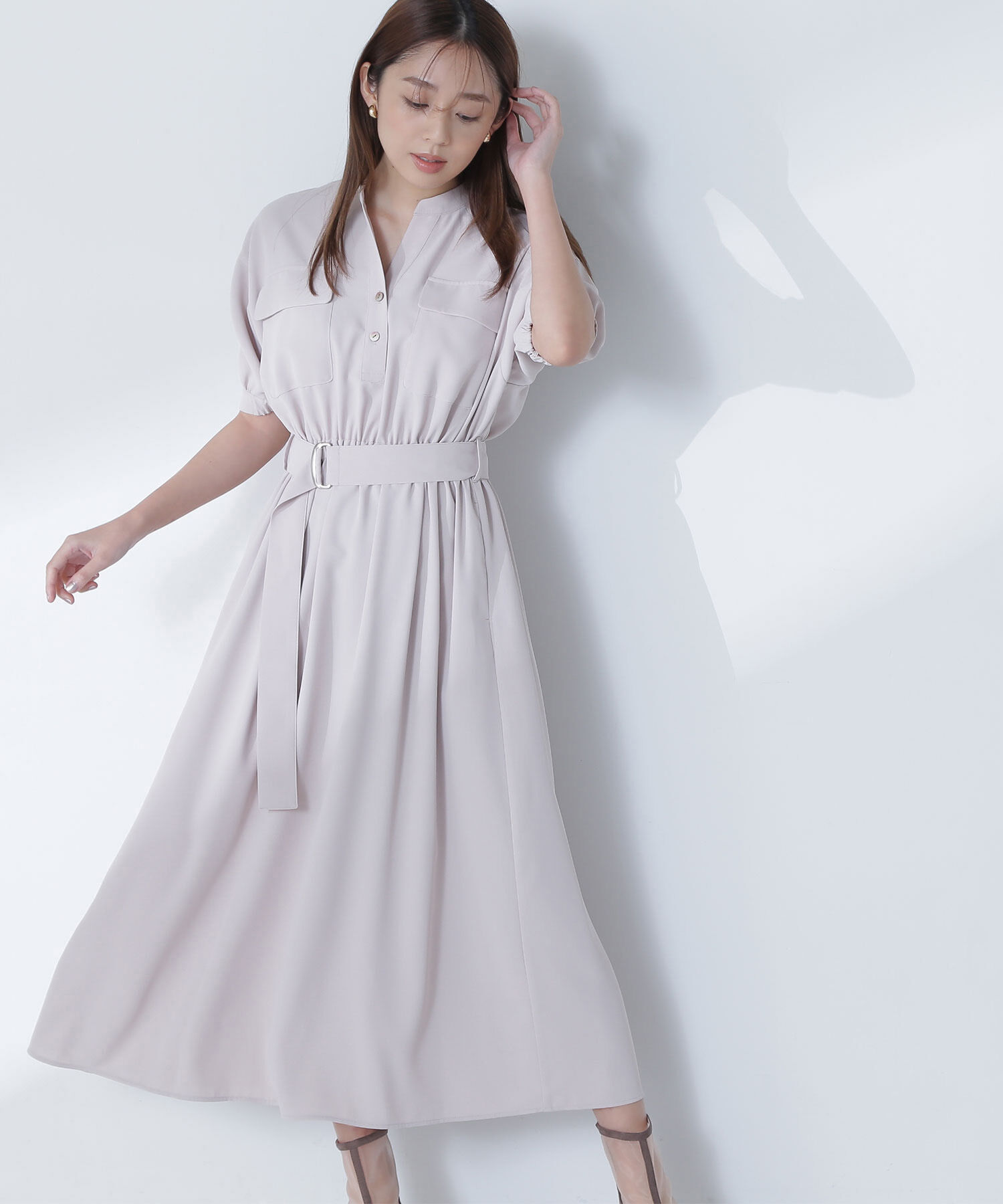  「ダブルポケットフォルムワンピース」|ワンピース|ライトベージ