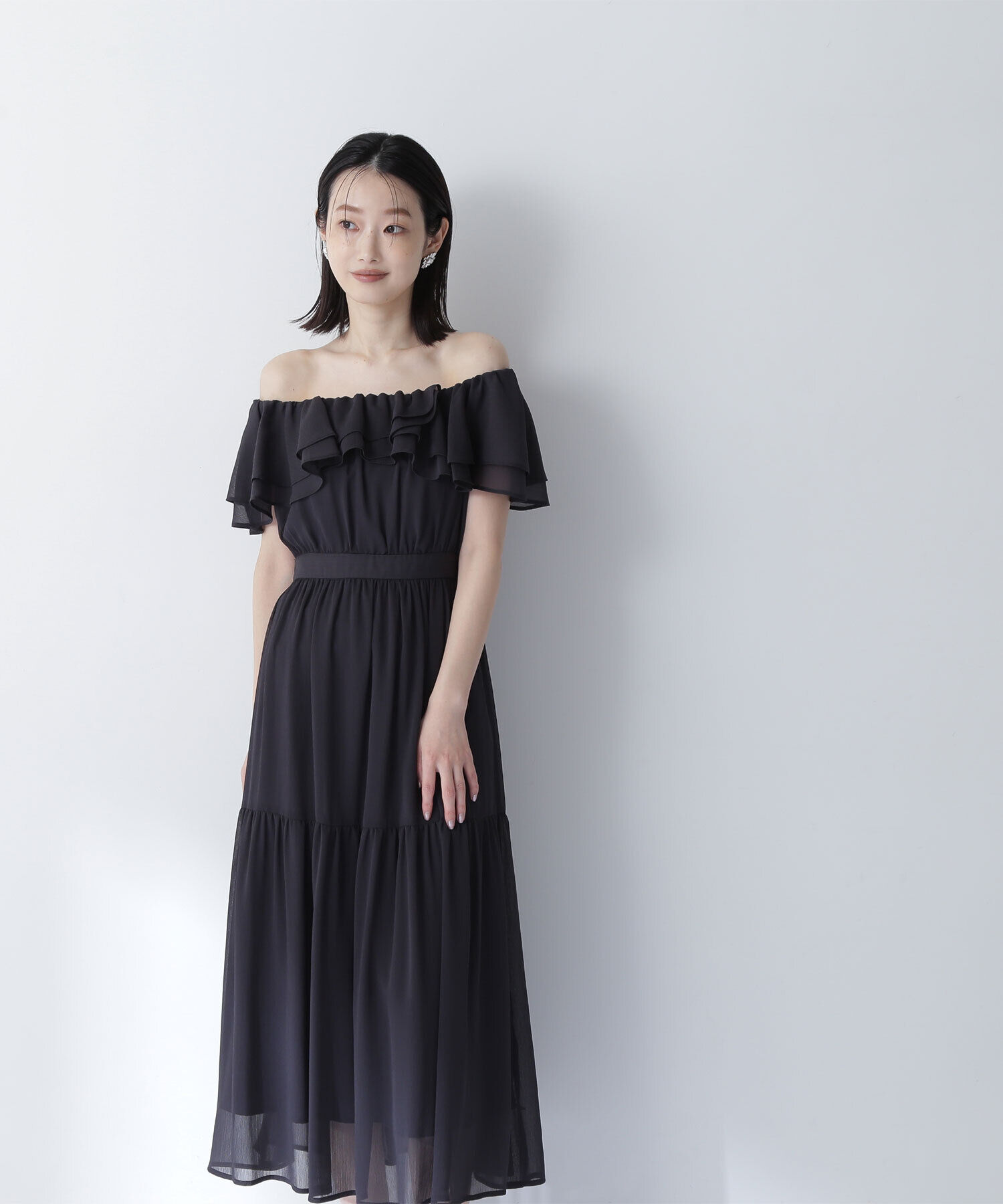  「楊柳オフショルワンピース」|ワンピース|