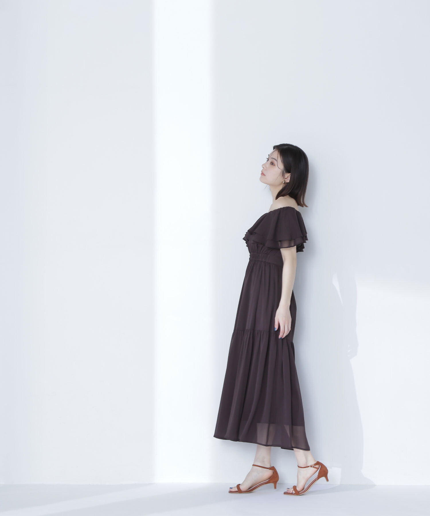  「楊柳オフショルワンピース」|ワンピース|